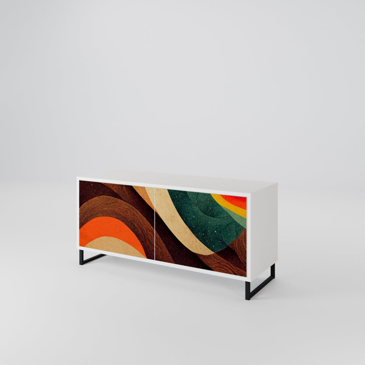 COLORFUL STRANDS Kompaktní dvoudveřový TV stolek