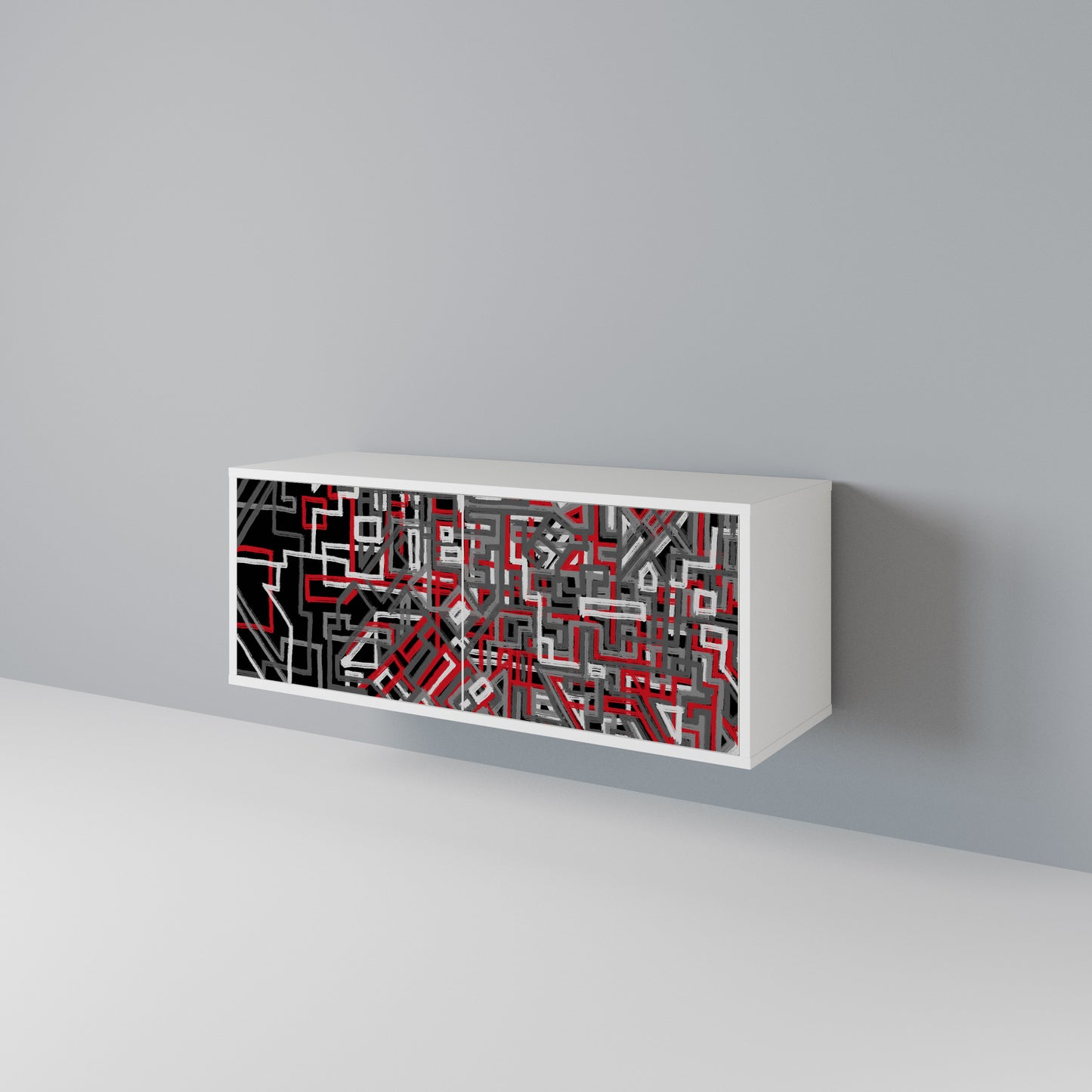 BROKEN LINES Kompaktní dvoudveřový TV stolek