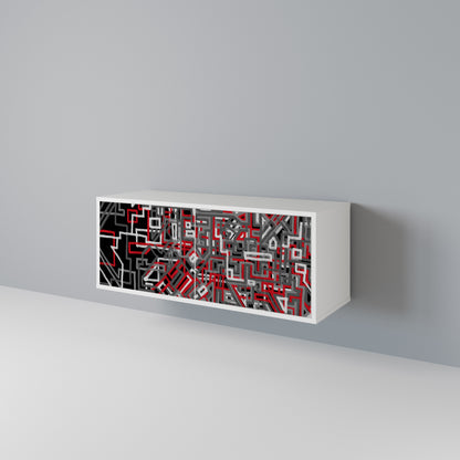 BROKEN LINES Kompaktní dvoudveřový TV stolek