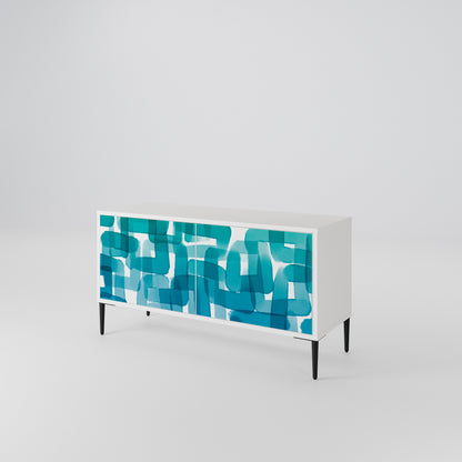 TURQUOISE RECTANGLES Kompaktní dvoudveřový TV stolek