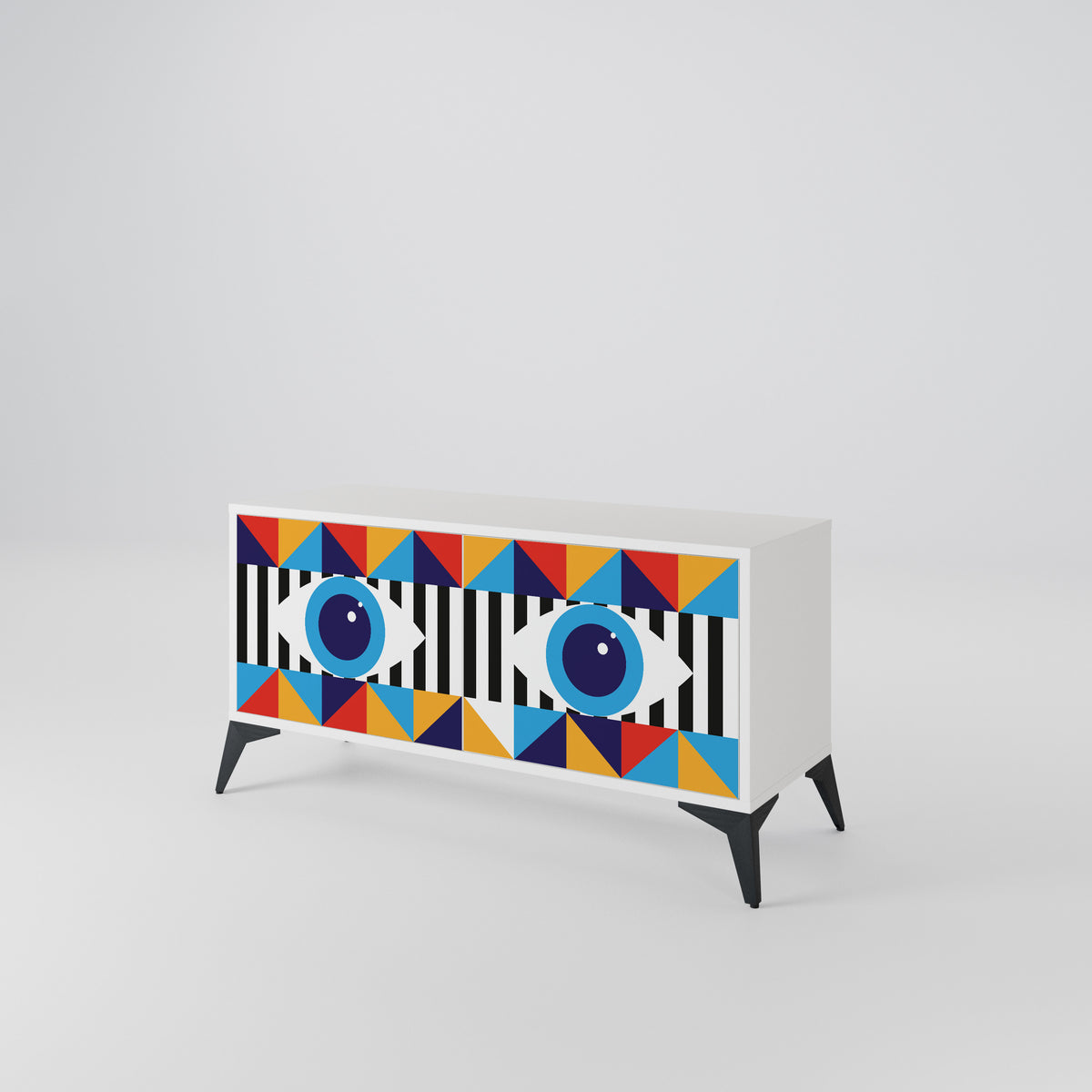 ABSTRACTION AND GEOMETRY Kompaktní dvoudveřový TV stolek