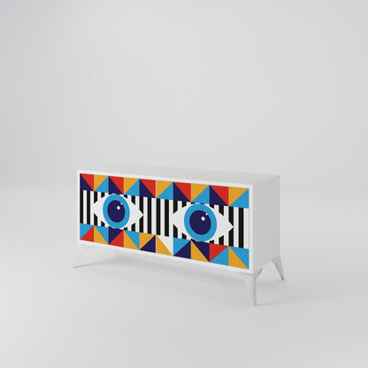 ABSTRACTION AND GEOMETRY Kompaktní dvoudveřový TV stolek