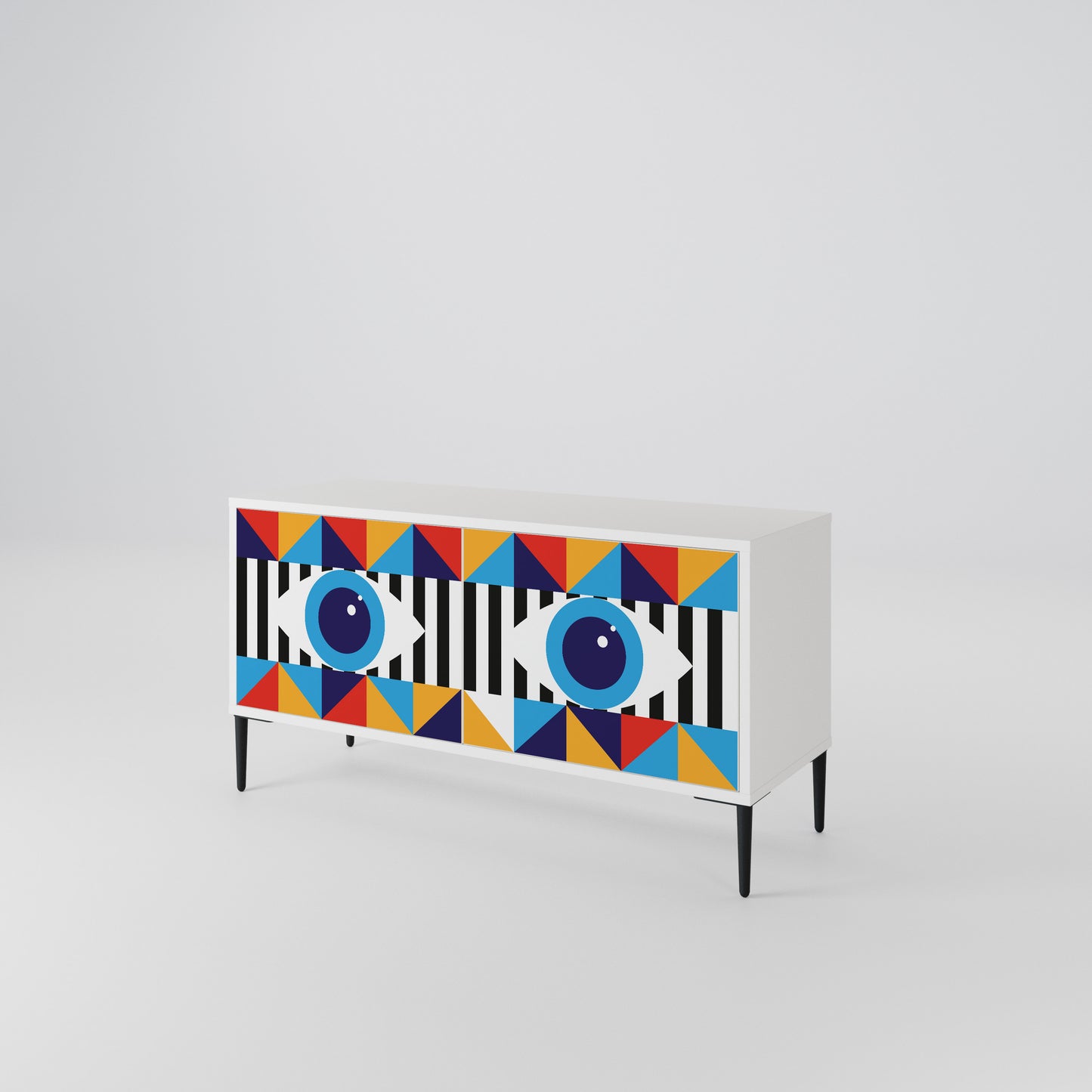 ABSTRACTION AND GEOMETRY Kompaktní dvoudveřový TV stolek