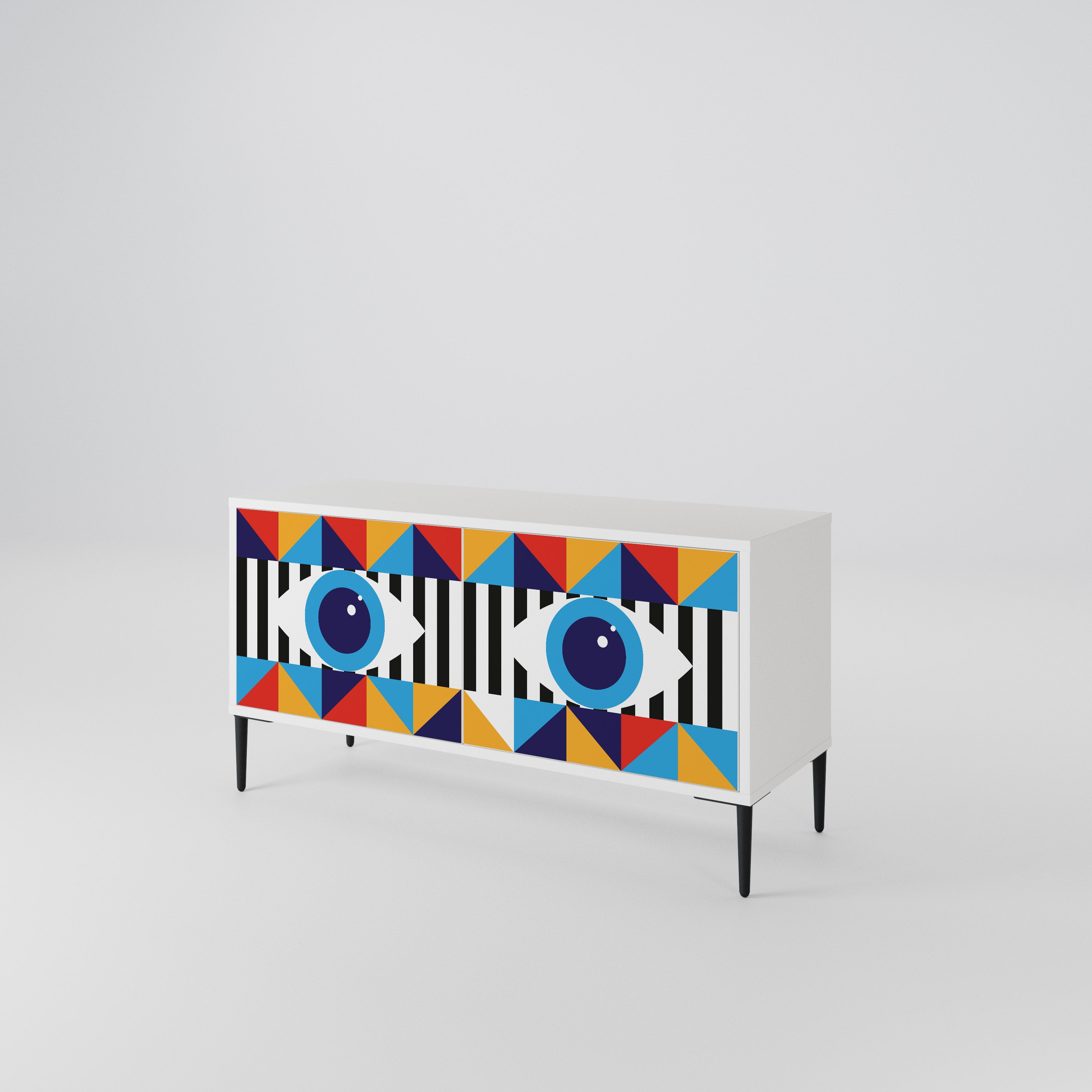 ABSTRACTION AND GEOMETRY Kompaktní dvoudveřový TV stolek