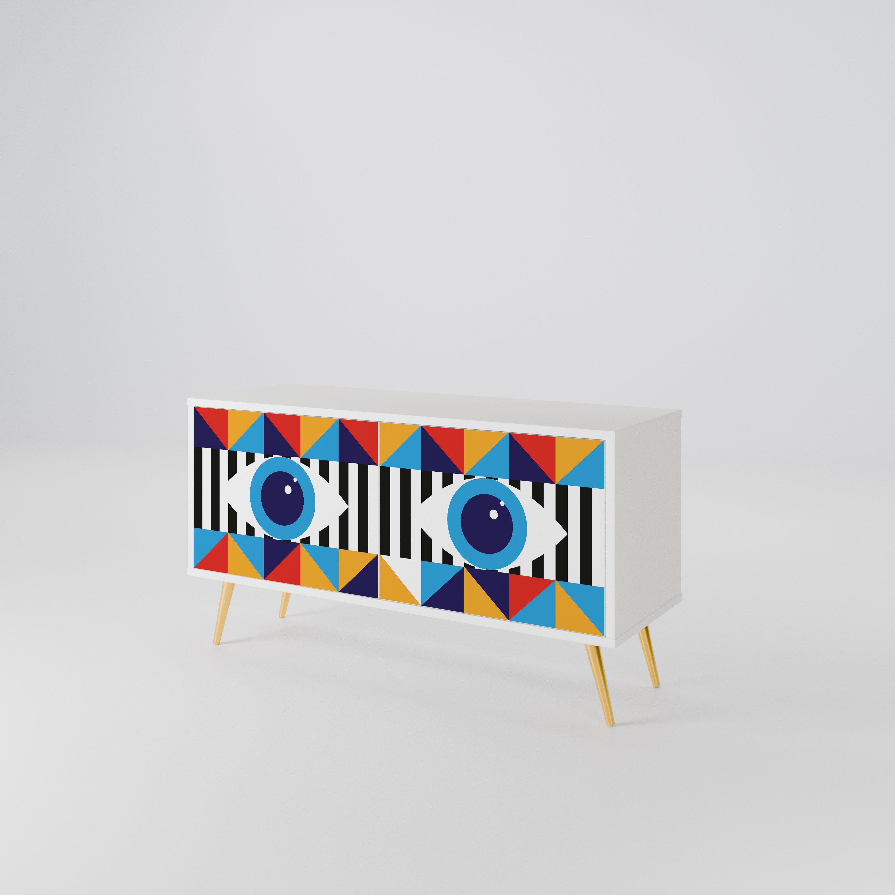 ABSTRACTION AND GEOMETRY Kompaktní dvoudveřový TV stolek