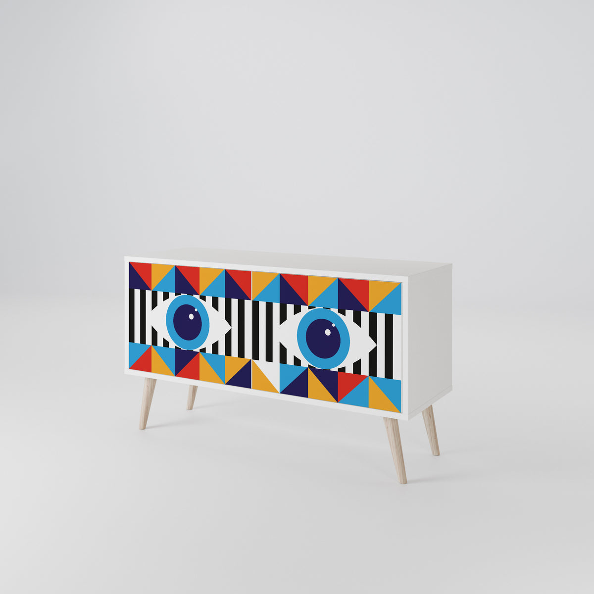 ABSTRACTION AND GEOMETRY Kompaktní dvoudveřový TV stolek