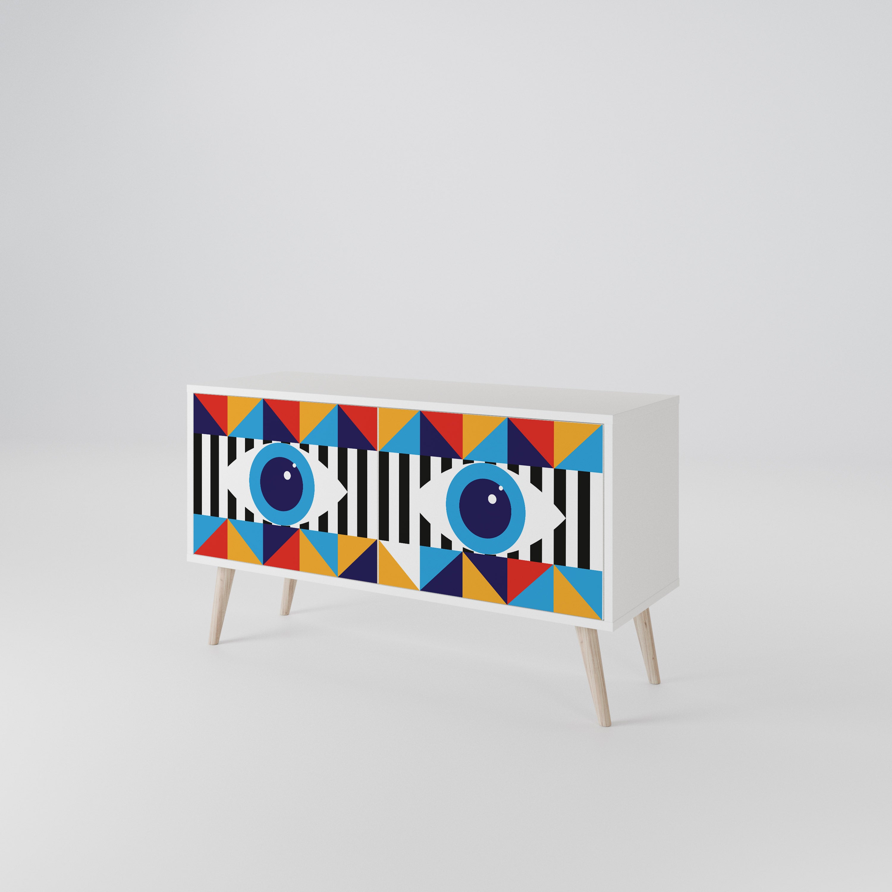 ABSTRACTION AND GEOMETRY Kompaktní dvoudveřový TV stolek