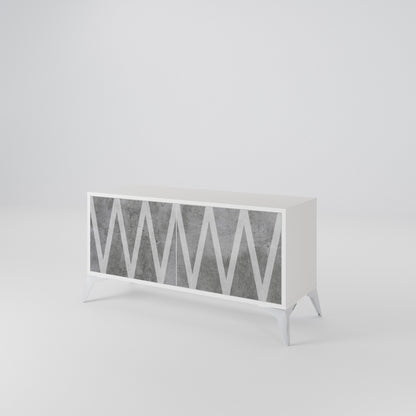 SOLID ZIG ZAG Kompaktní dvoudveřový TV stolek