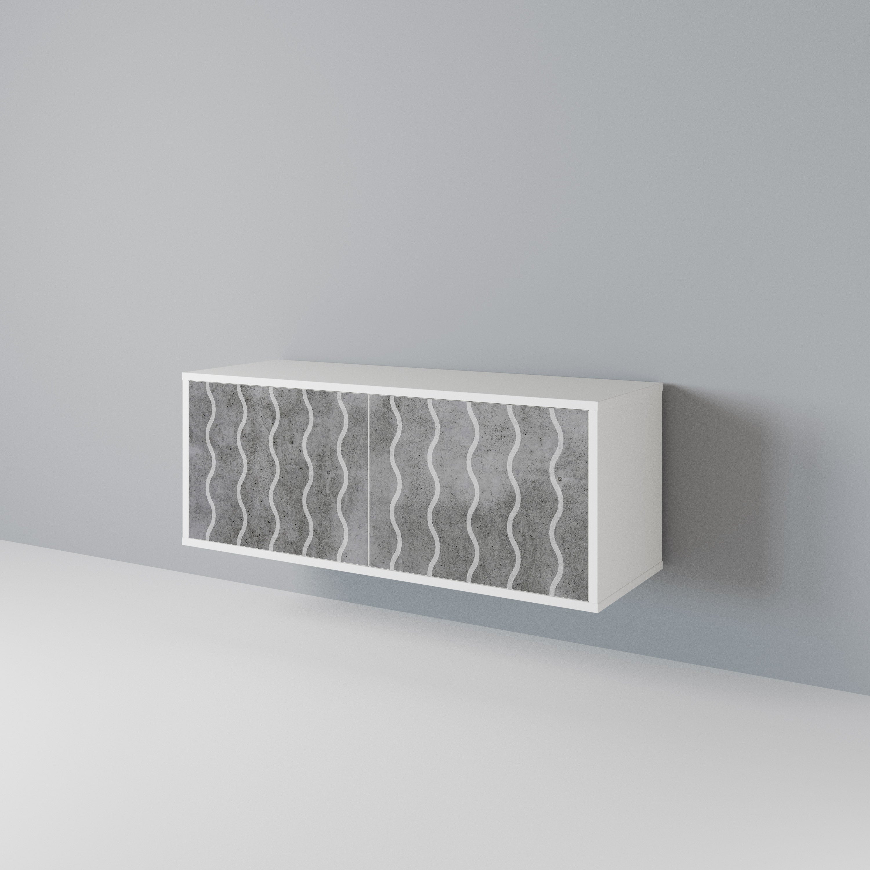 WAVES OF CONCRETE Kompaktní dvoudveřový TV stolek