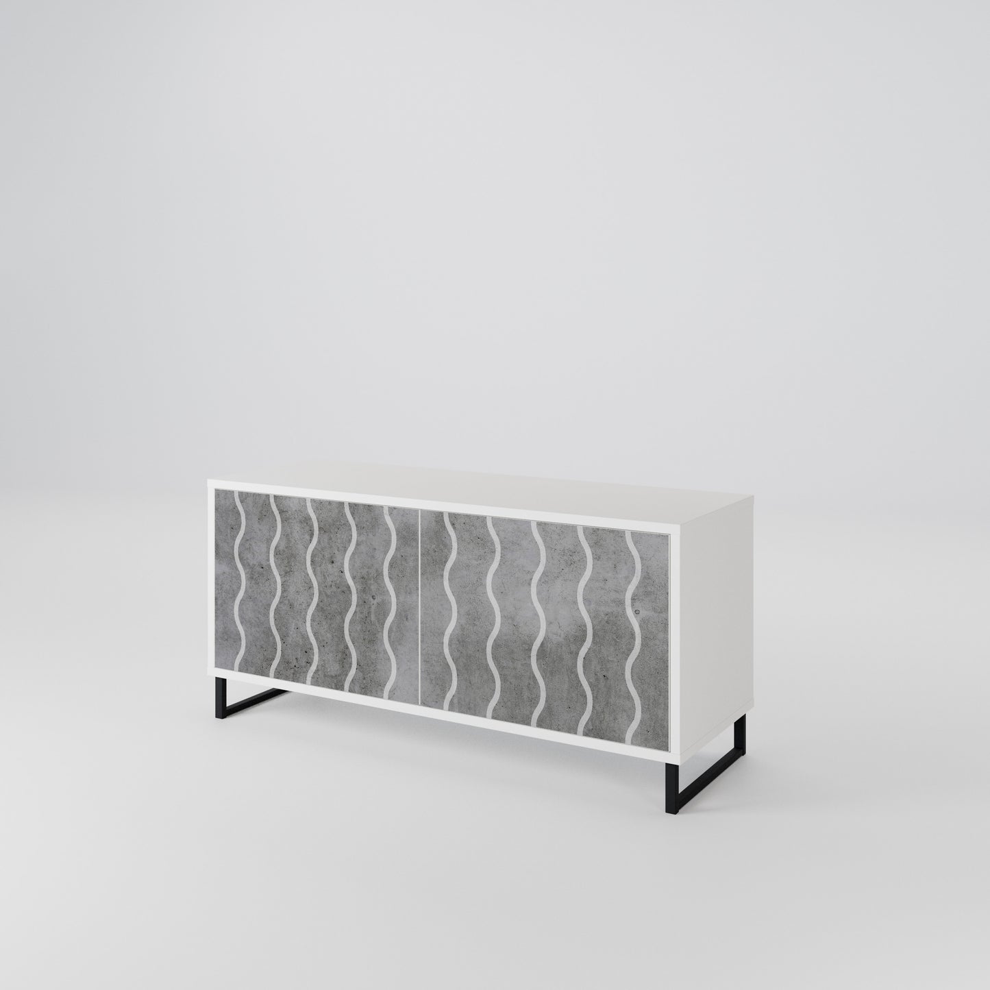 WAVES OF CONCRETE Kompaktní dvoudveřový TV stolek