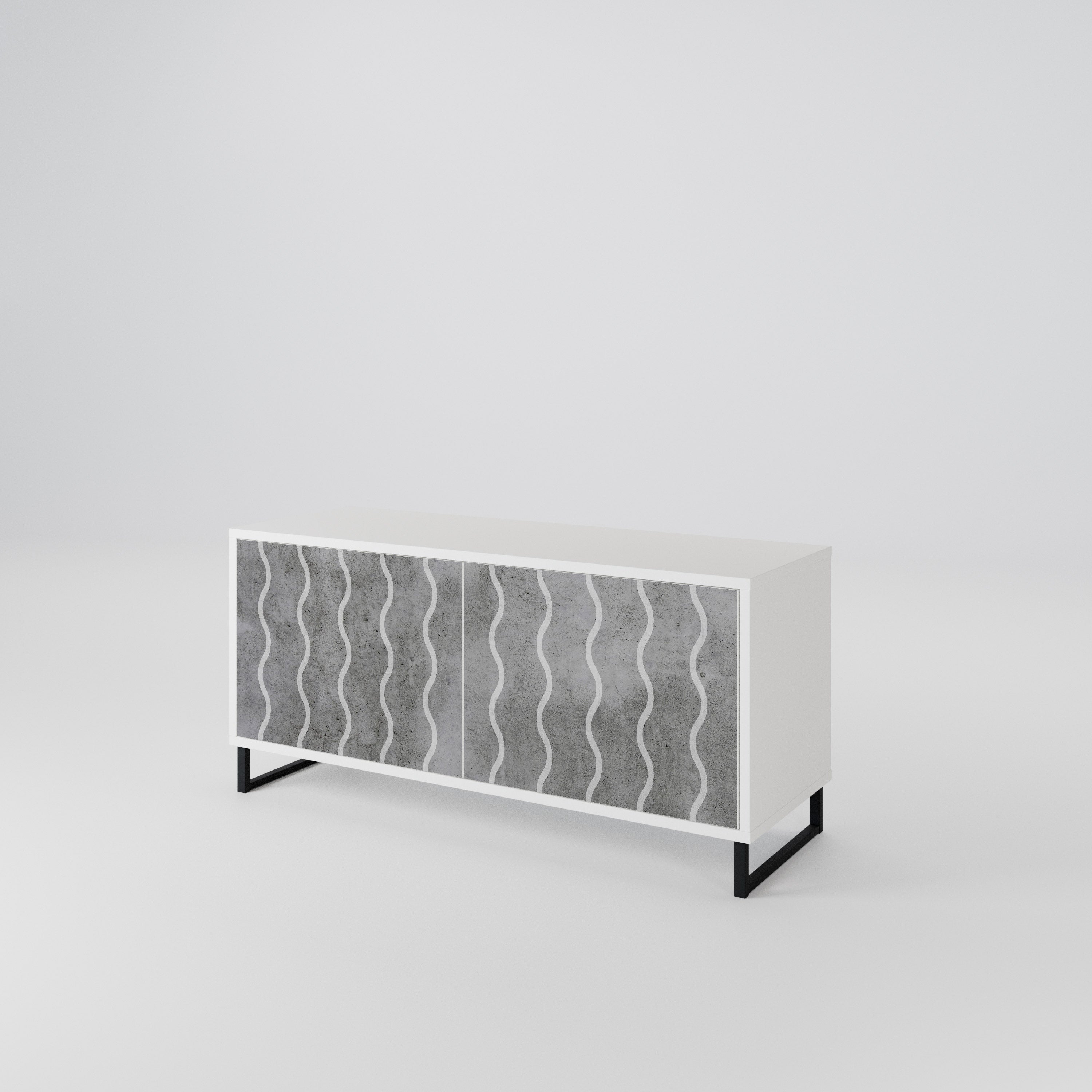 WAVES OF CONCRETE Kompaktní dvoudveřový TV stolek