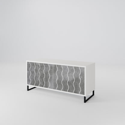 WAVES OF CONCRETE Kompaktní dvoudveřový TV stolek