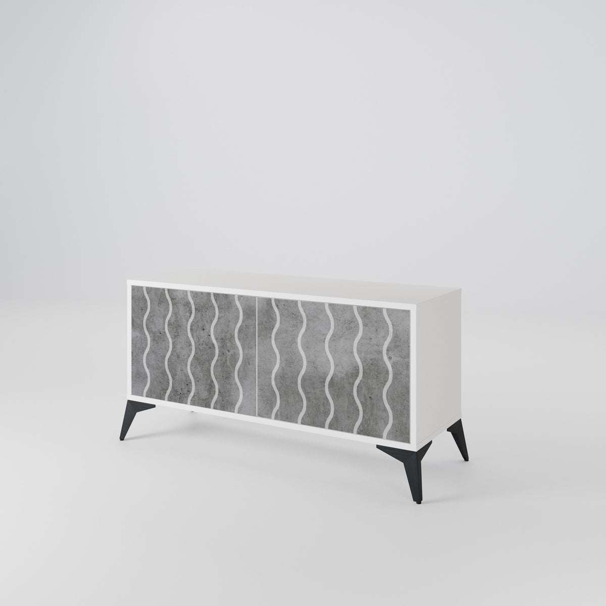 WAVES OF CONCRETE Kompaktní dvoudveřový TV stolek