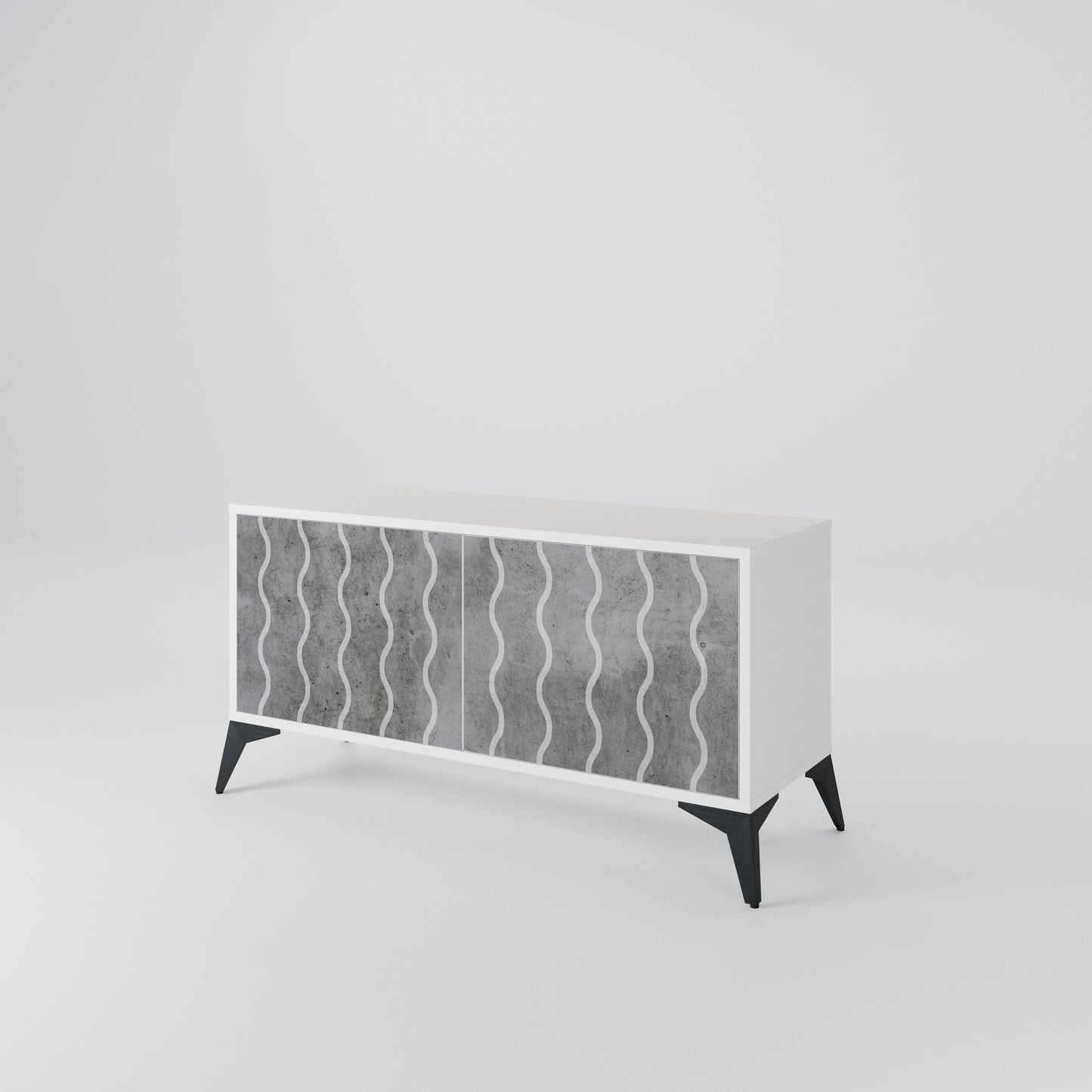 WAVES OF CONCRETE Kompaktní dvoudveřový TV stolek