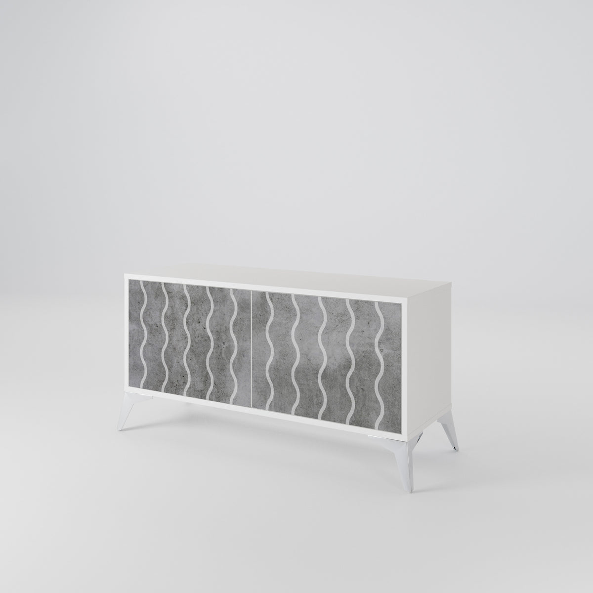 WAVES OF CONCRETE Kompaktní dvoudveřový TV stolek