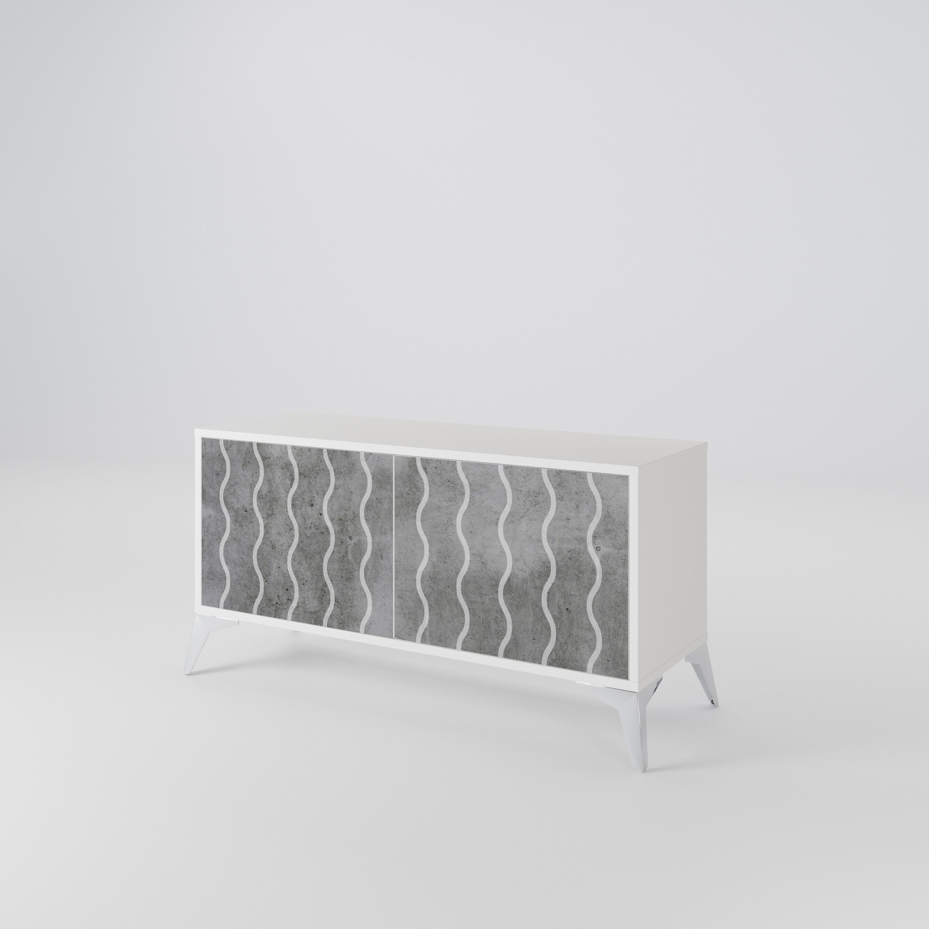 WAVES OF CONCRETE Kompaktní dvoudveřový TV stolek