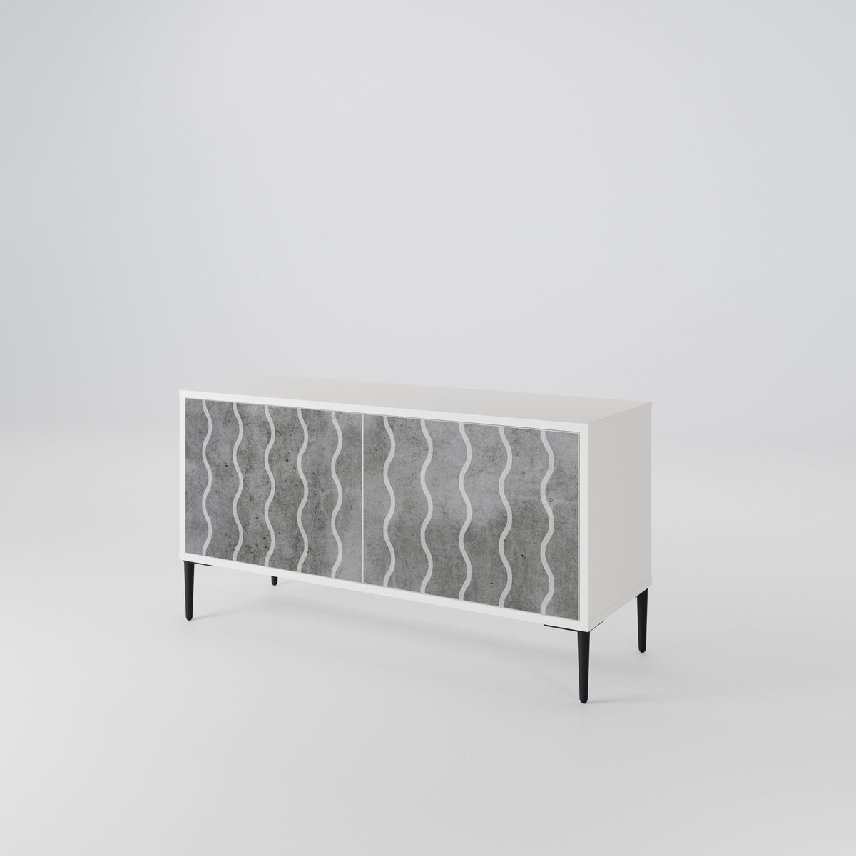 WAVES OF CONCRETE Kompaktní dvoudveřový TV stolek