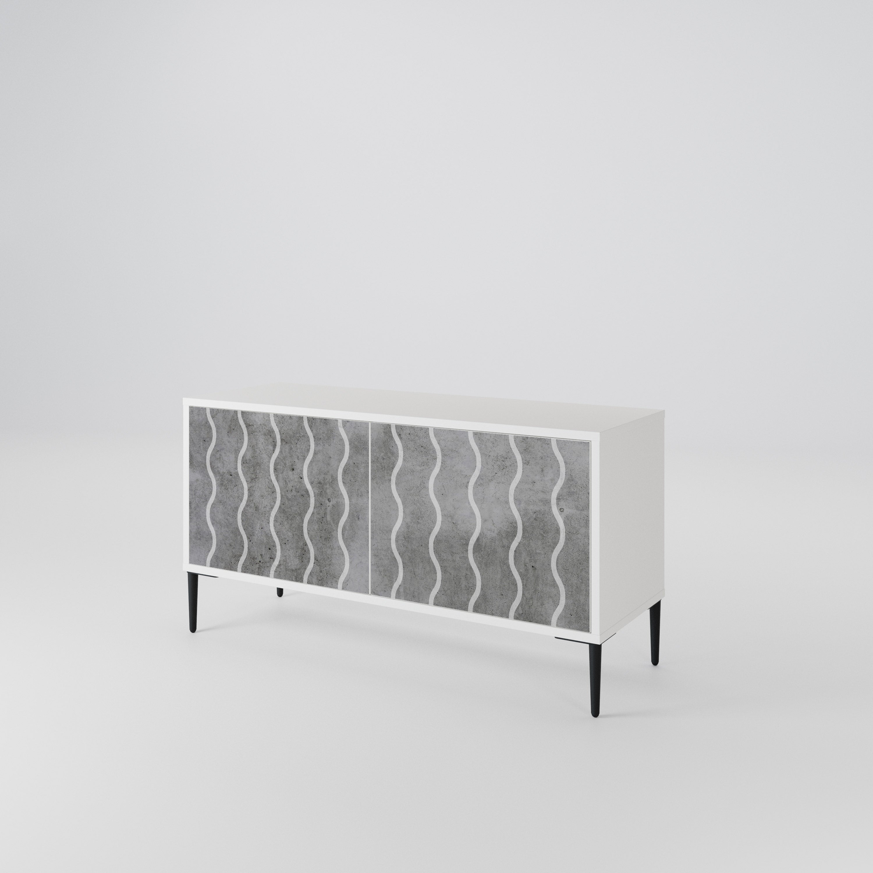 WAVES OF CONCRETE Kompaktní dvoudveřový TV stolek