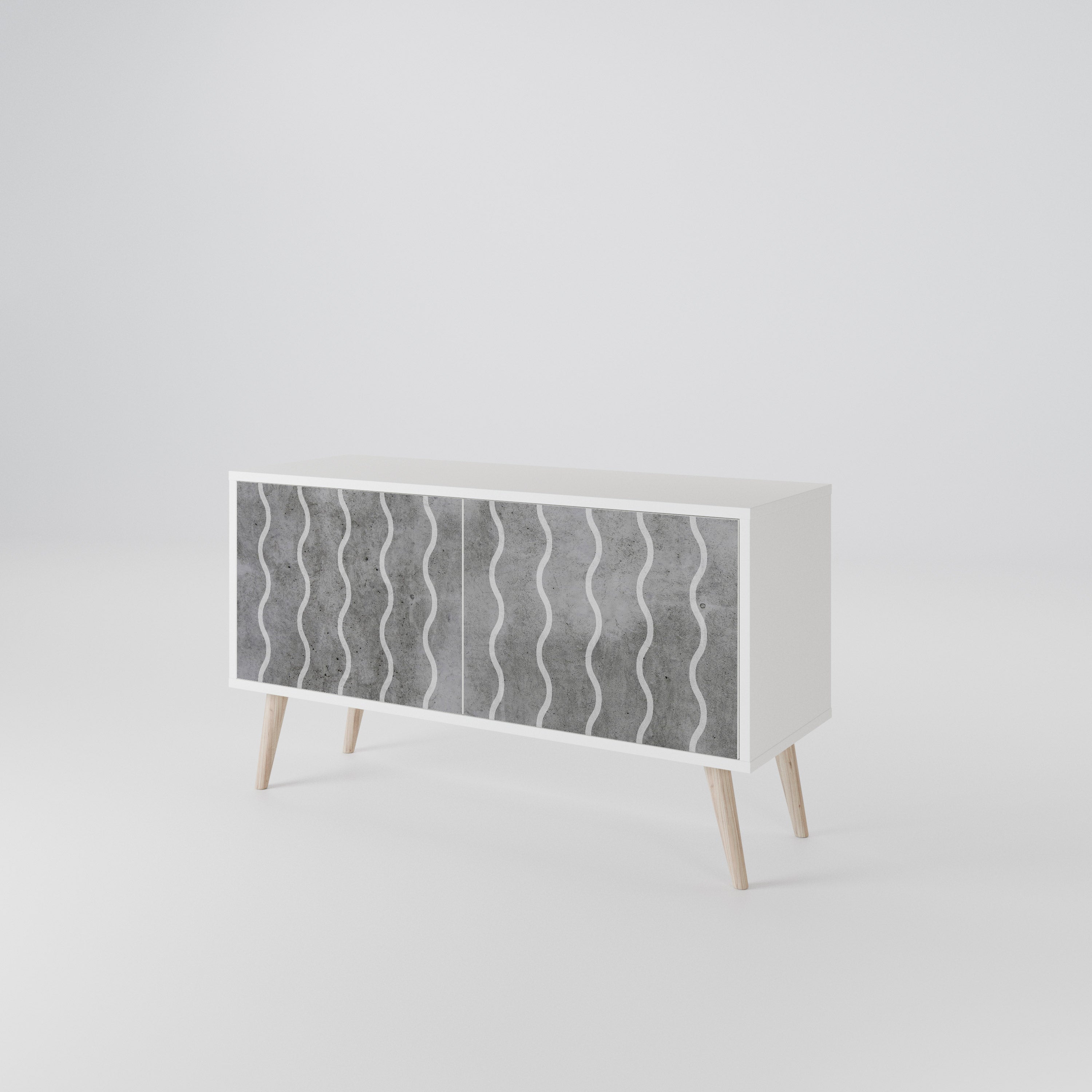 WAVES OF CONCRETE Kompaktní dvoudveřový TV stolek