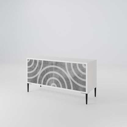 CIRCLE CONCRETE Kompaktní dvoudveřový TV stolek