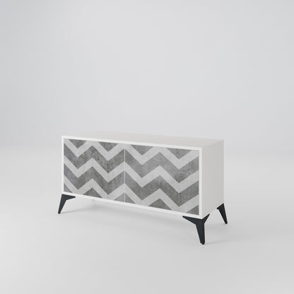 TOUGH ZIG ZAG Kompaktní dvoudveřový TV stolek