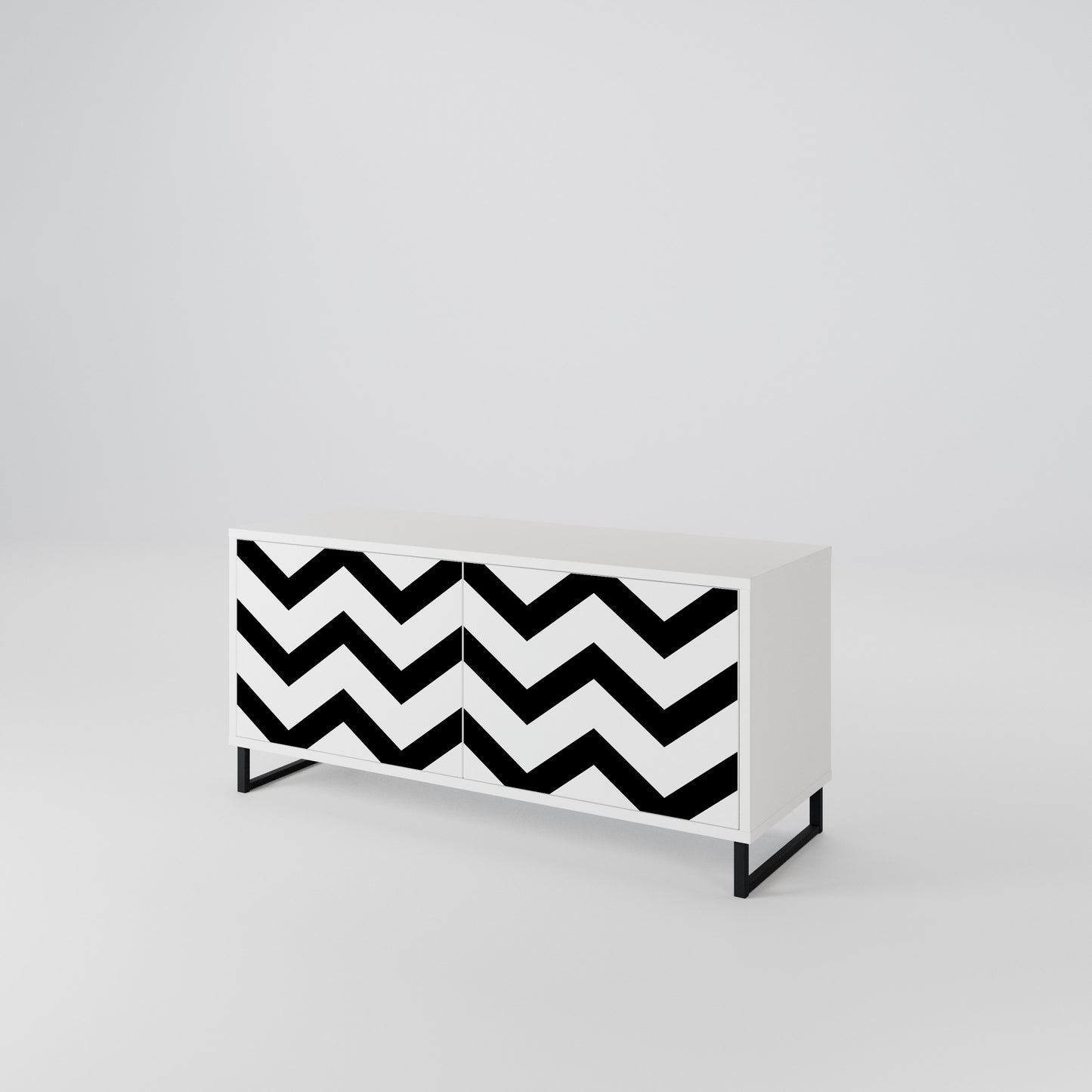 CLASSIC ZIG ZAG Kompaktní dvoudveřový TV stolek