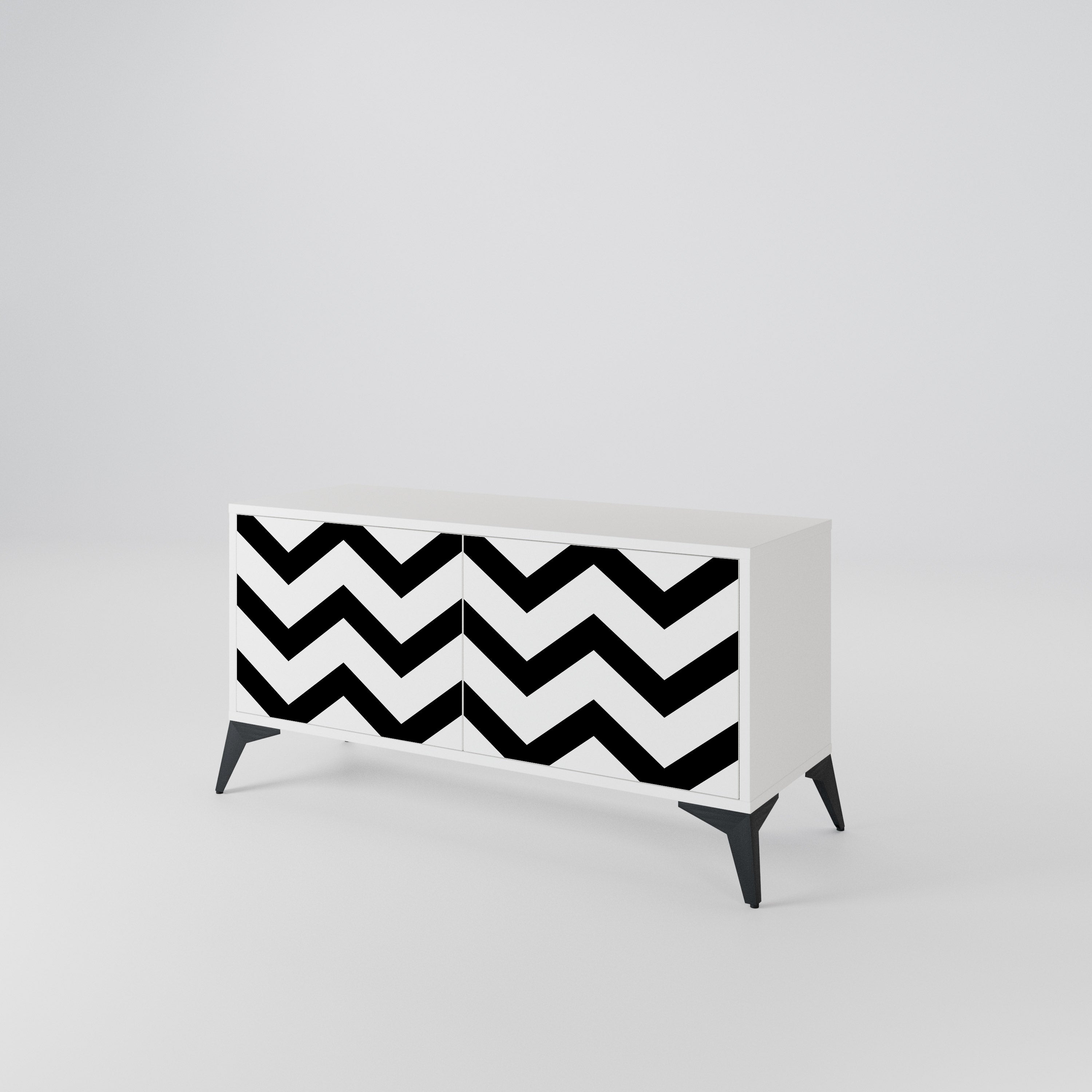 CLASSIC ZIG ZAG Kompaktní dvoudveřový TV stolek