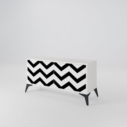 CLASSIC ZIG ZAG Kompaktní dvoudveřový TV stolek