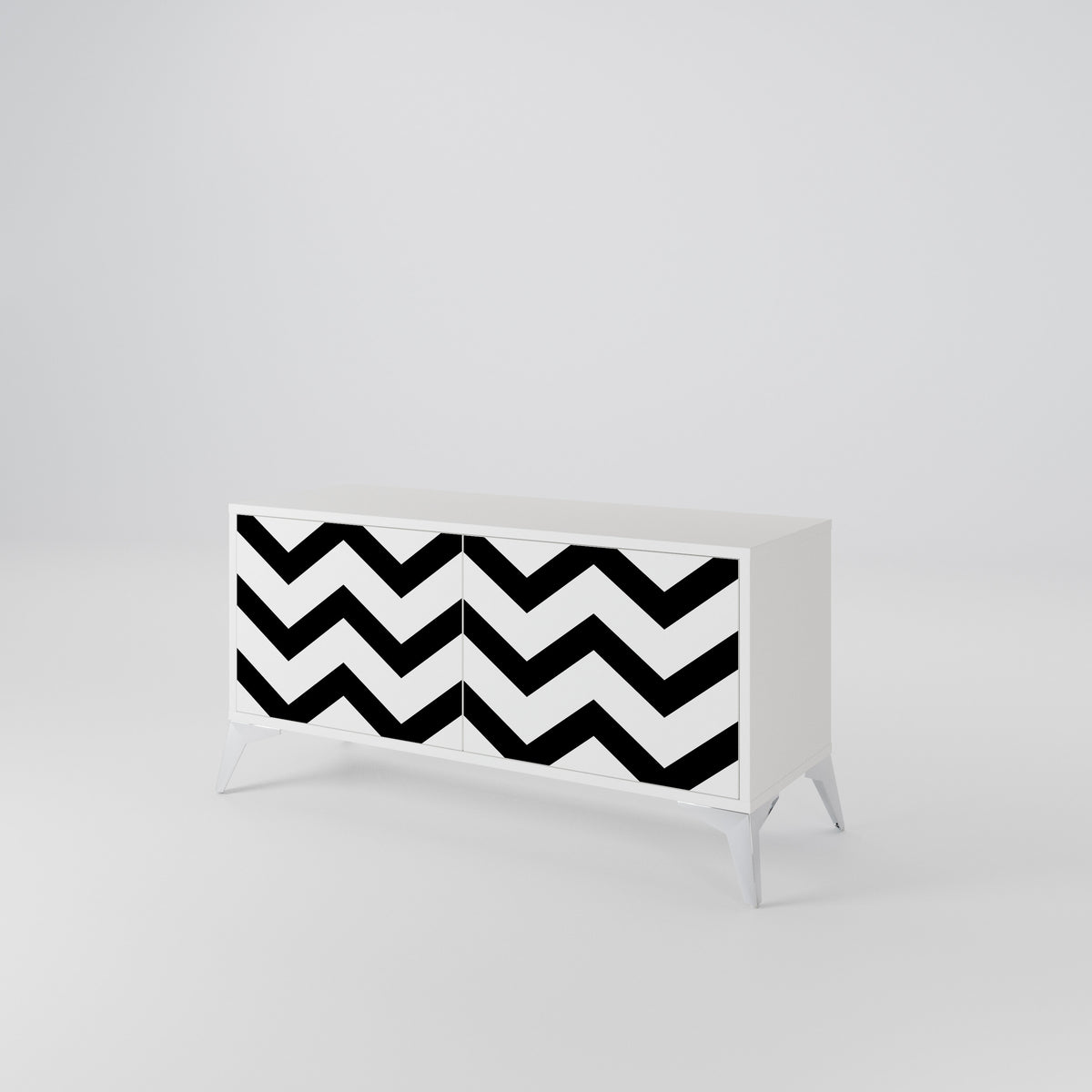 CLASSIC ZIG ZAG Kompaktní dvoudveřový TV stolek