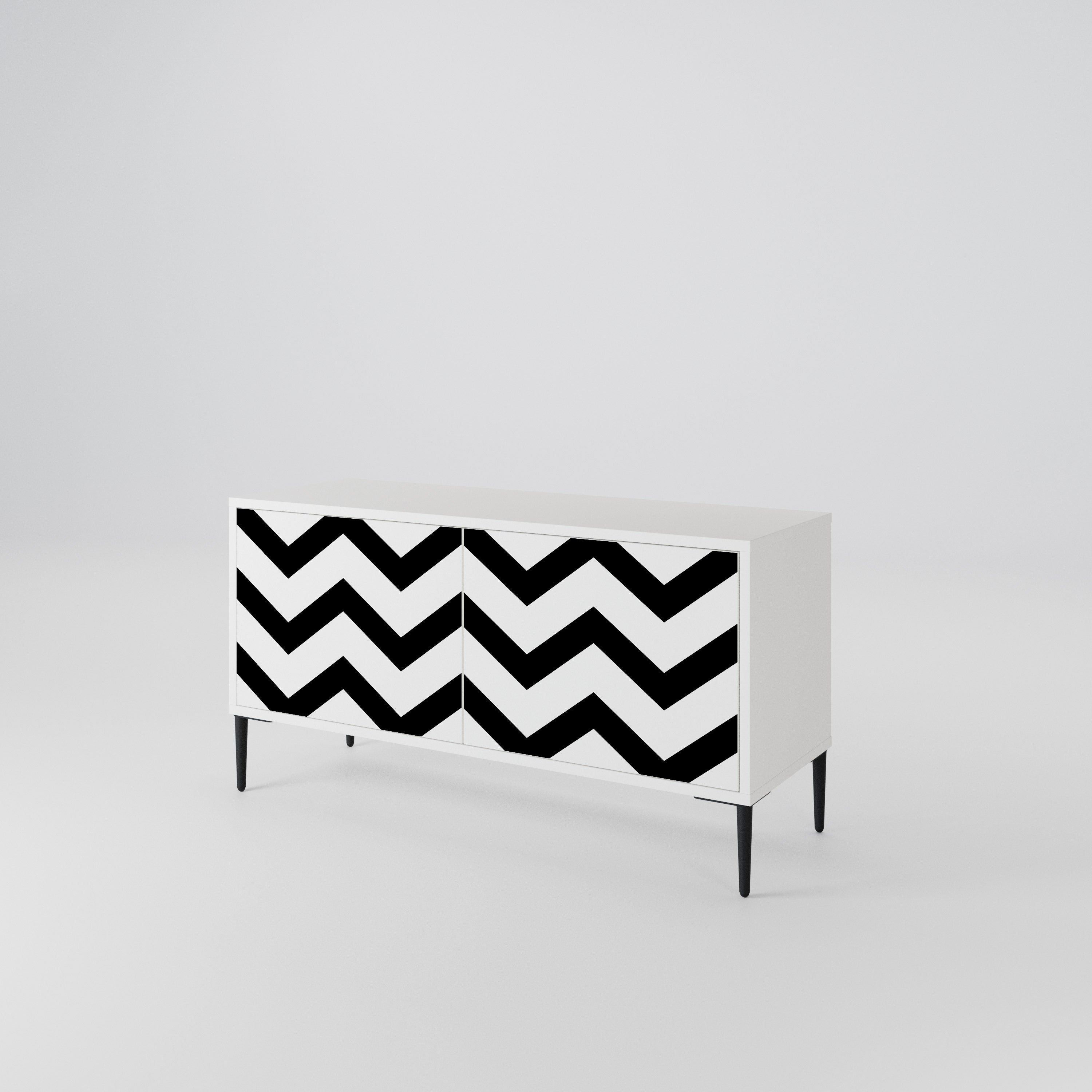 CLASSIC ZIG ZAG Kompaktní dvoudveřový TV stolek