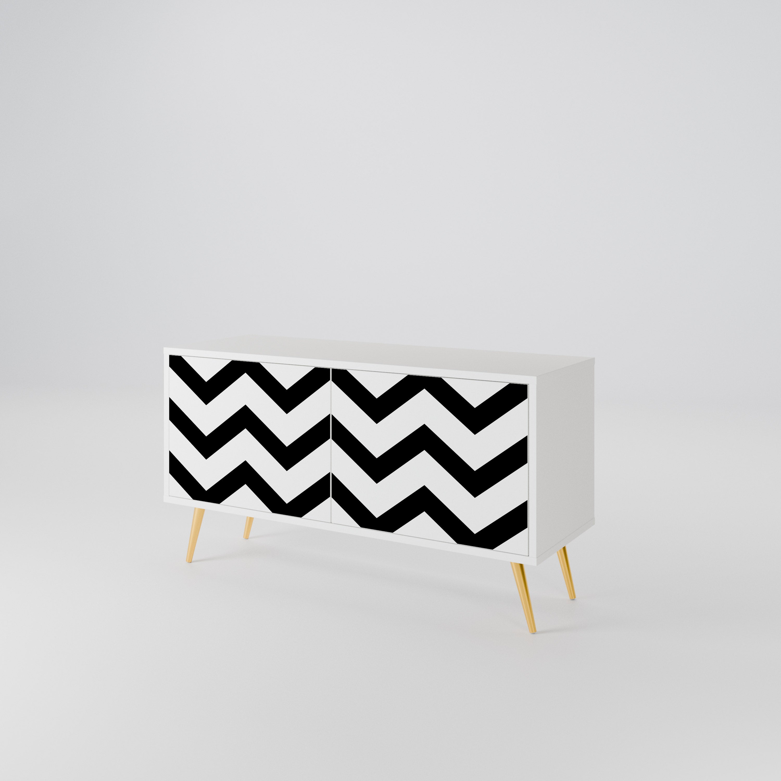 CLASSIC ZIG ZAG Kompaktní dvoudveřový TV stolek