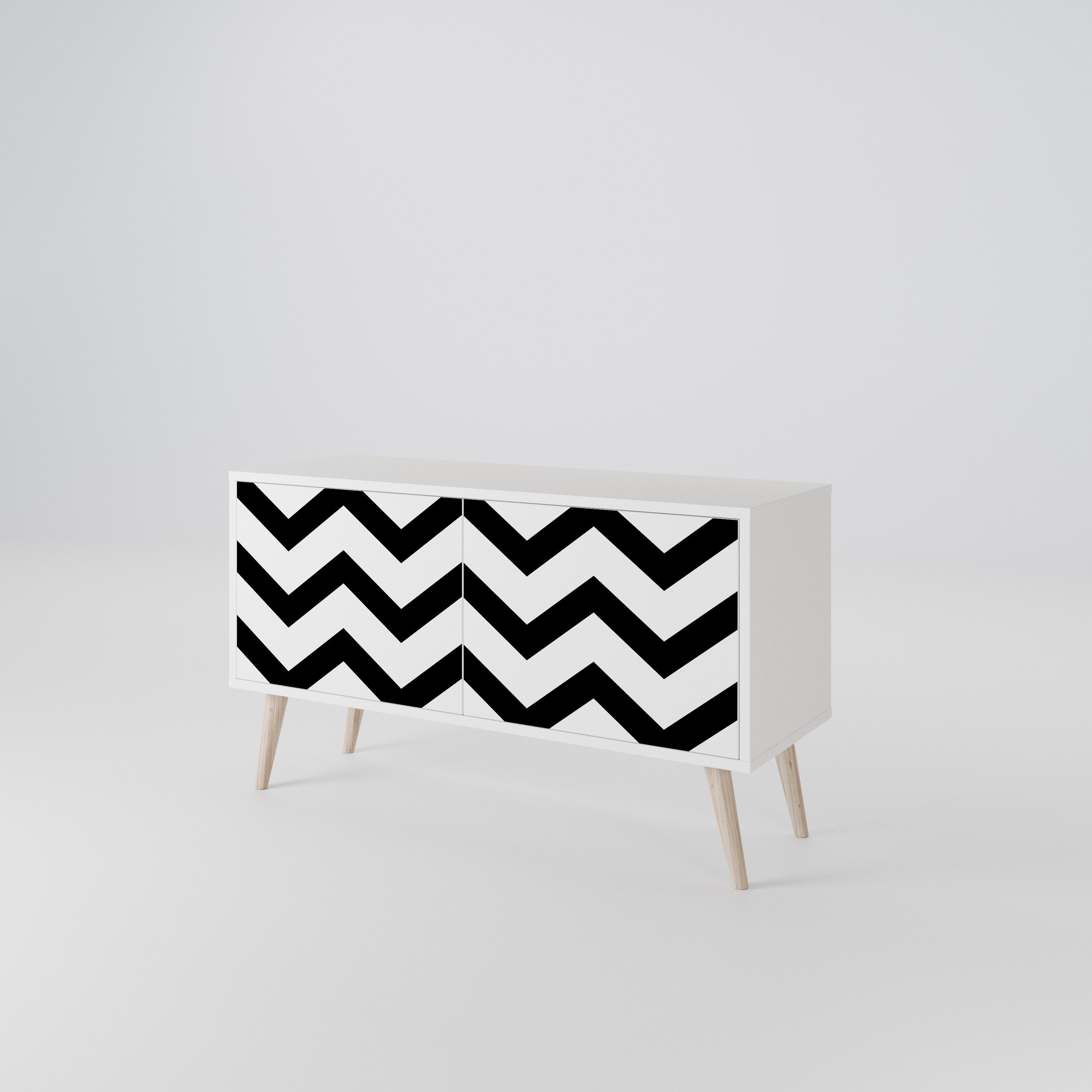 CLASSIC ZIG ZAG Kompaktní dvoudveřový TV stolek