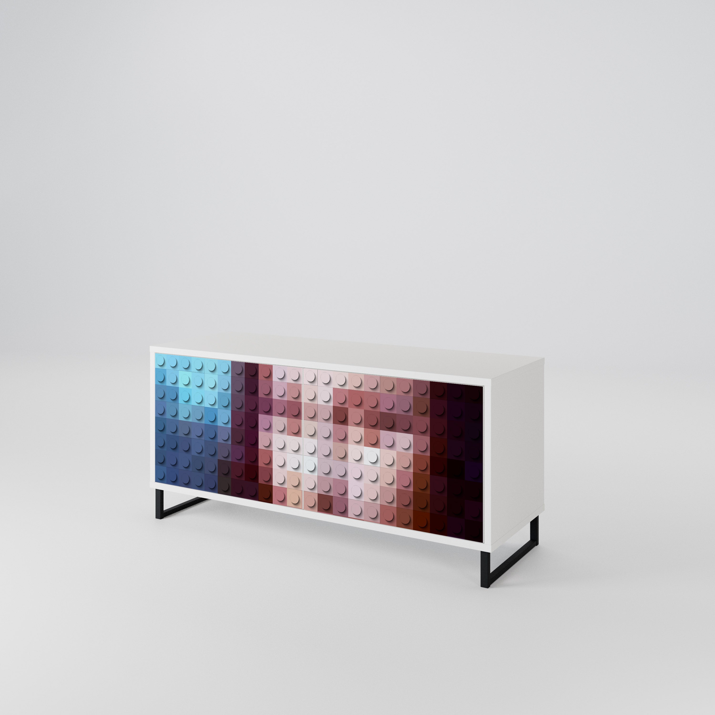 CONSTRUCTIVE ART Kompaktní dvoudveřový TV stolek