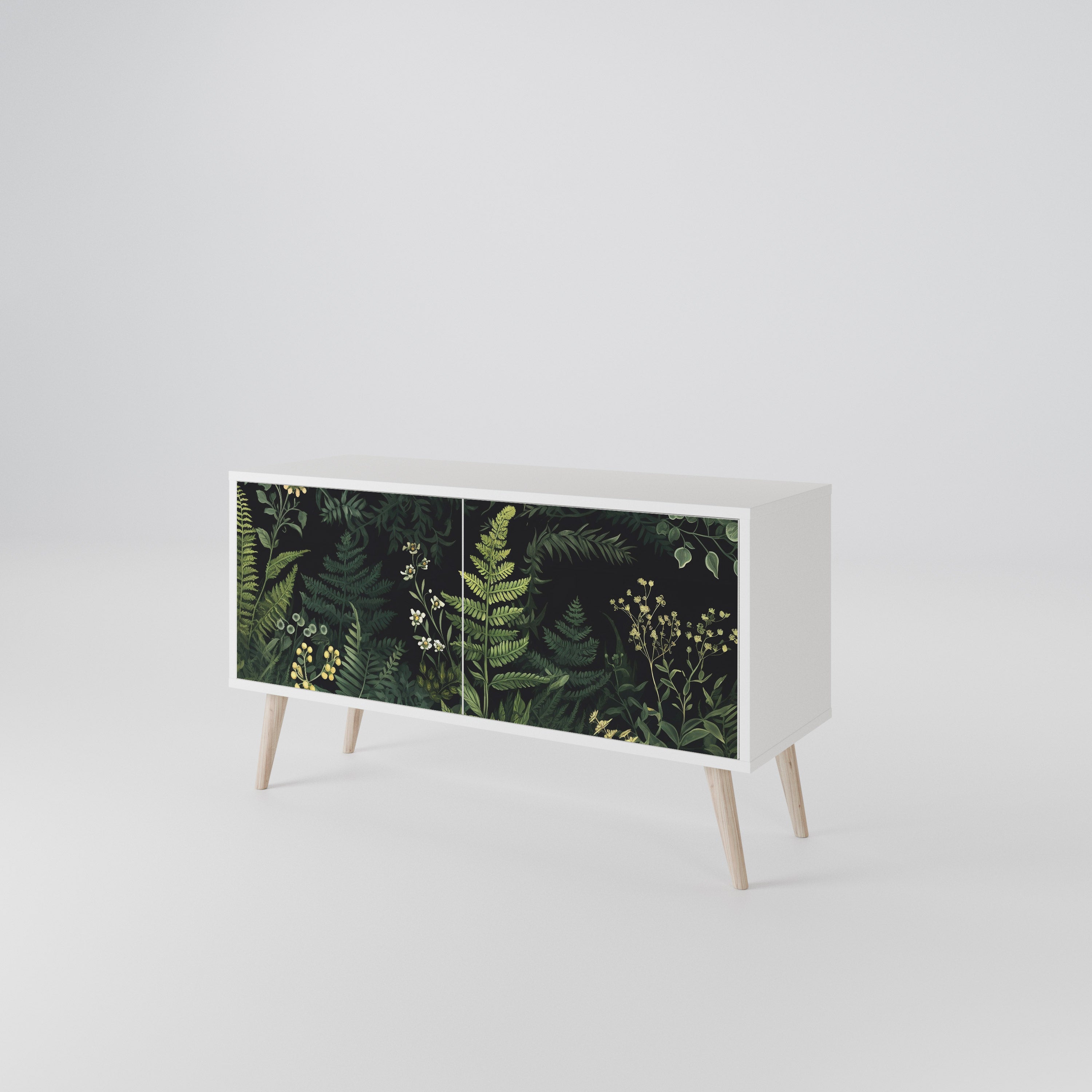 FERN FLOWERS Kompaktní dvoudveřový TV stolek
