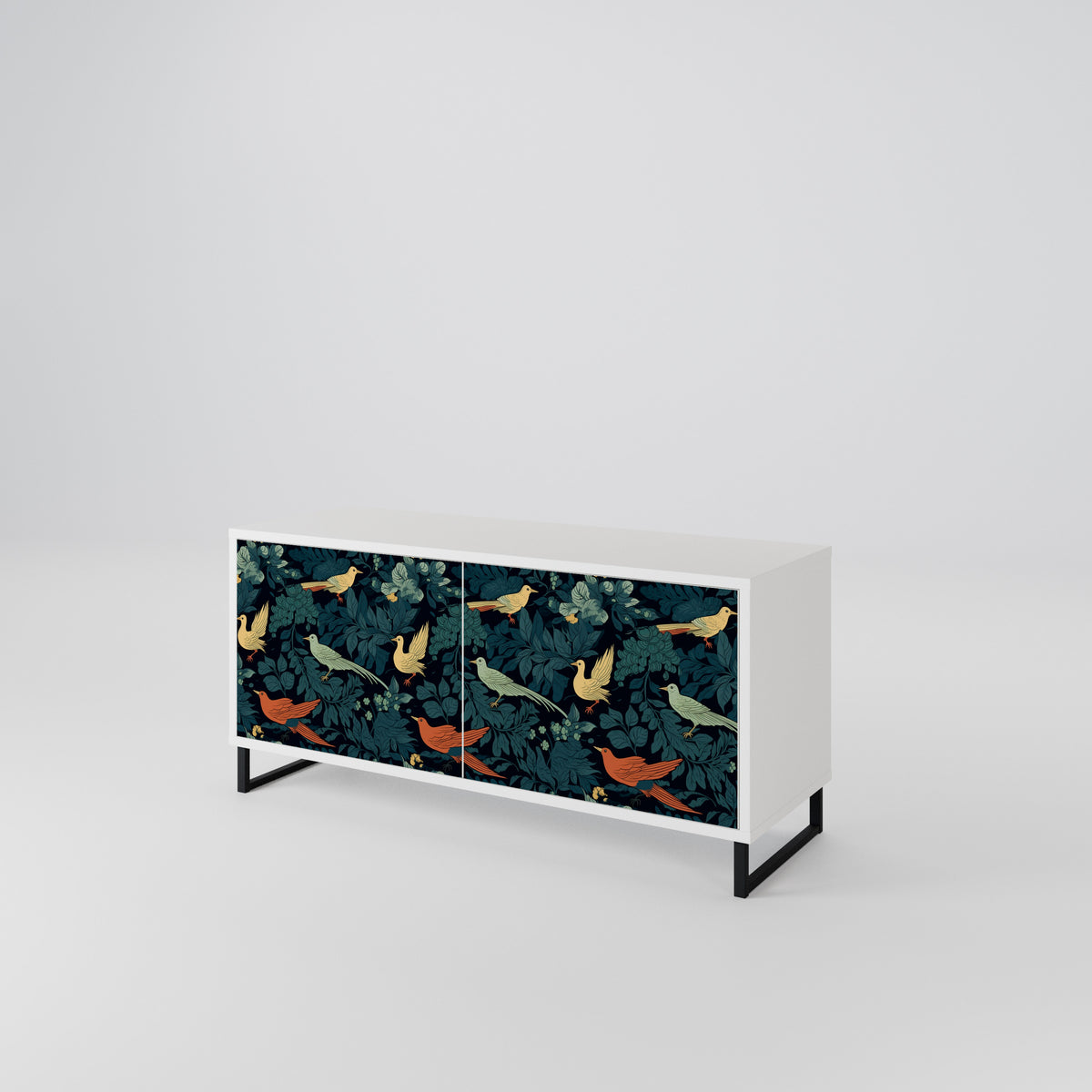 FOWL ORNAMENT Kompaktní dvoudveřový TV stolek
