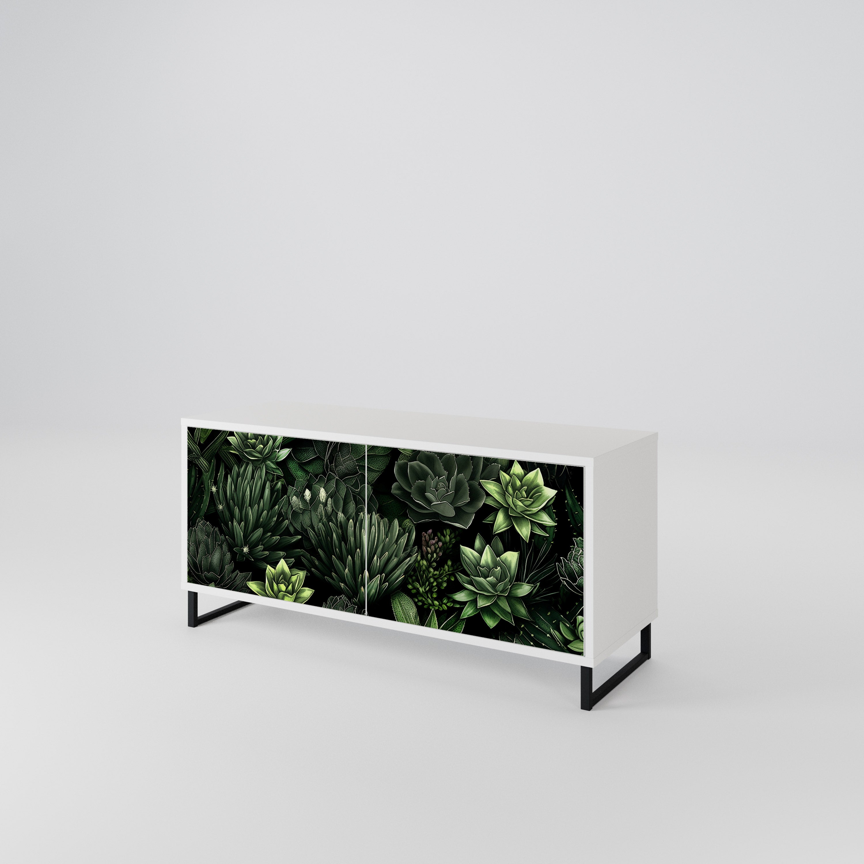 SUCCULENT JUNGLE Kompaktní dvoudveřový TV stolek