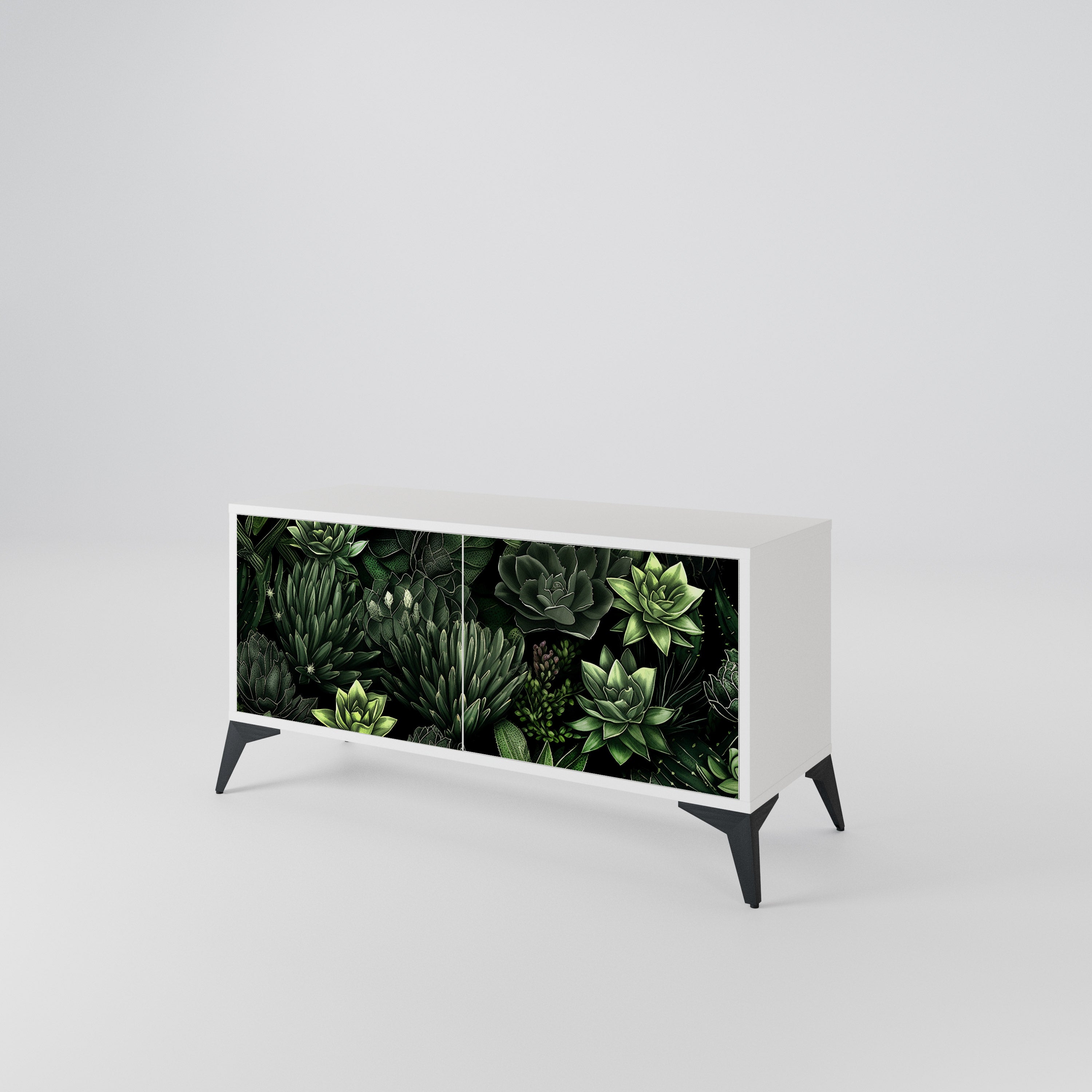 SUCCULENT JUNGLE Kompaktní dvoudveřový TV stolek
