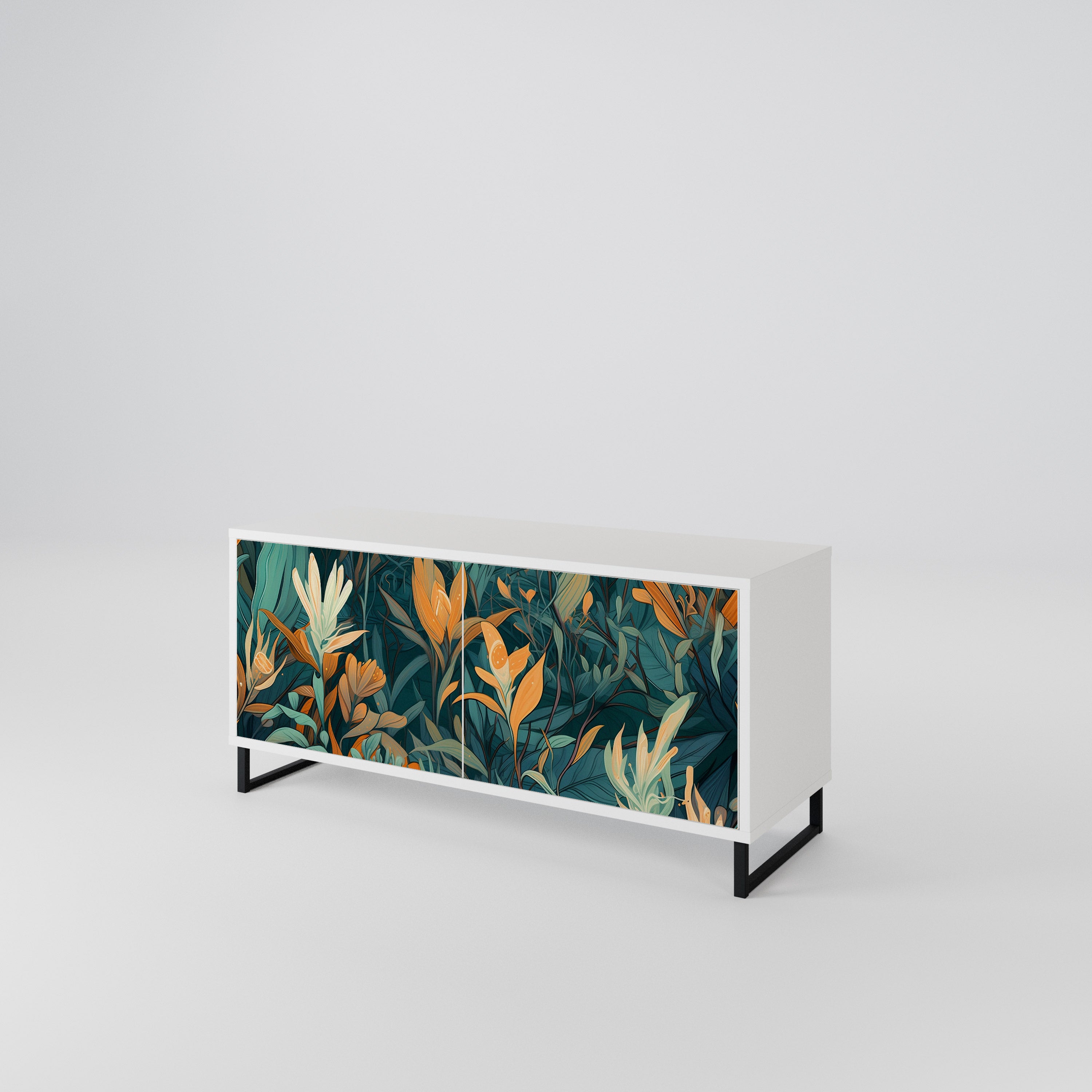 FLORAL SERENITY Kompaktní dvoudveřový TV stolek