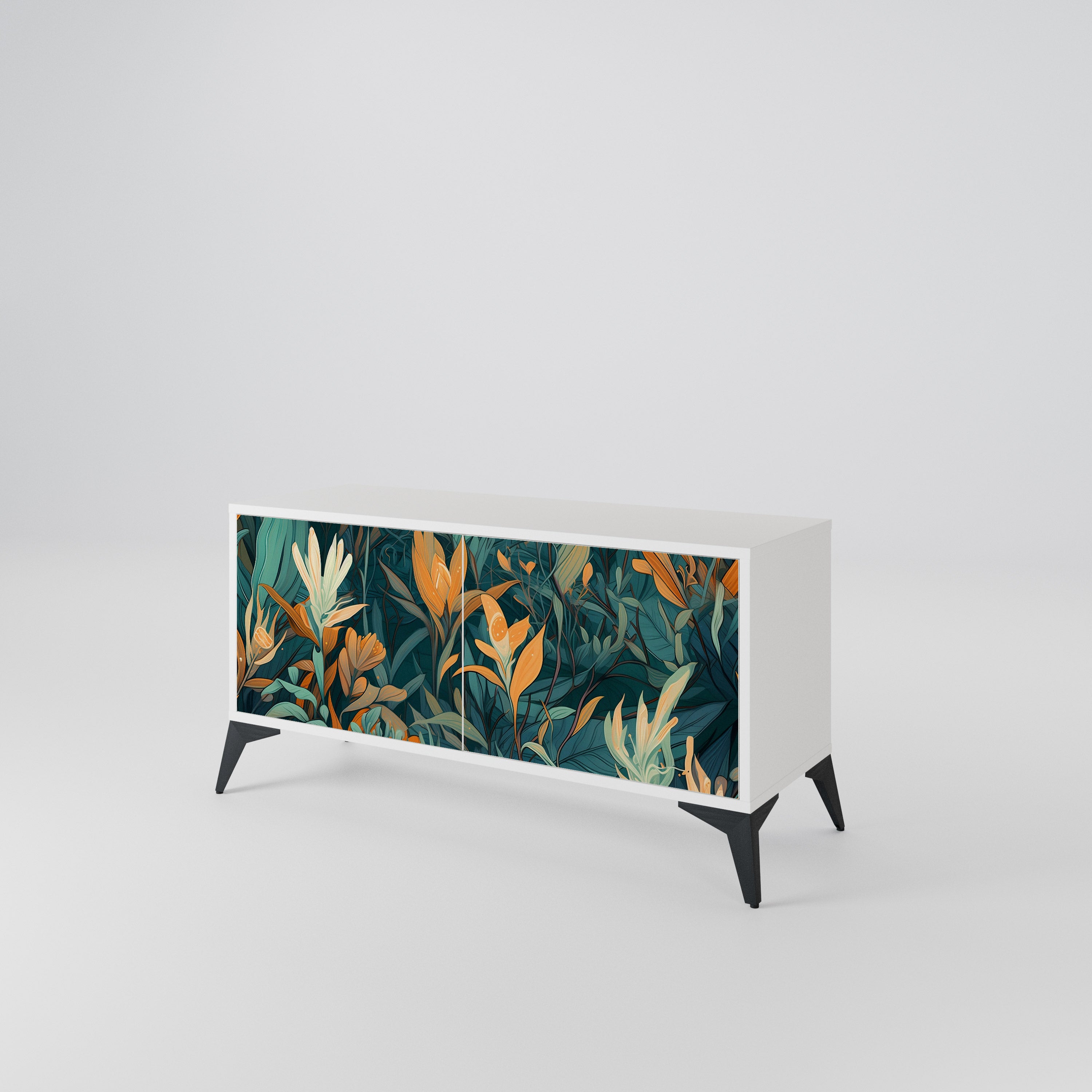 FLORAL SERENITY Kompaktní dvoudveřový TV stolek