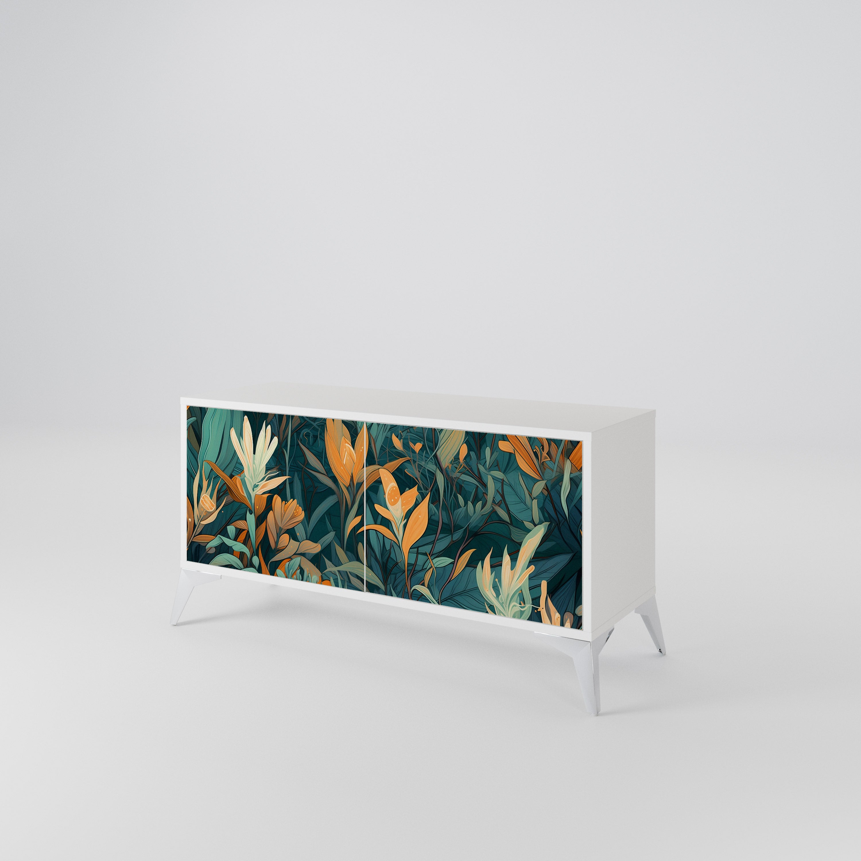 FLORAL SERENITY Kompaktní dvoudveřový TV stolek