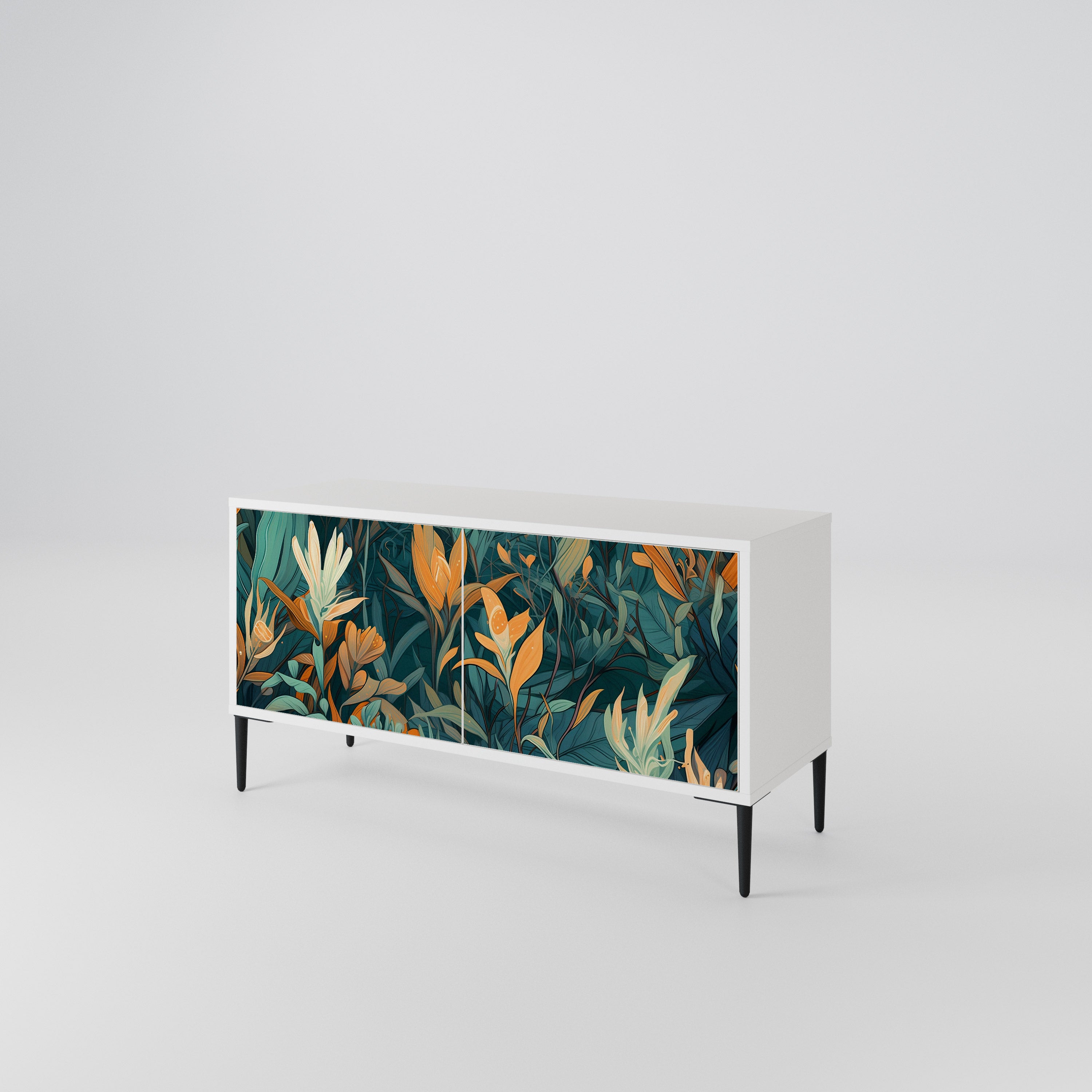 FLORAL SERENITY Kompaktní dvoudveřový TV stolek