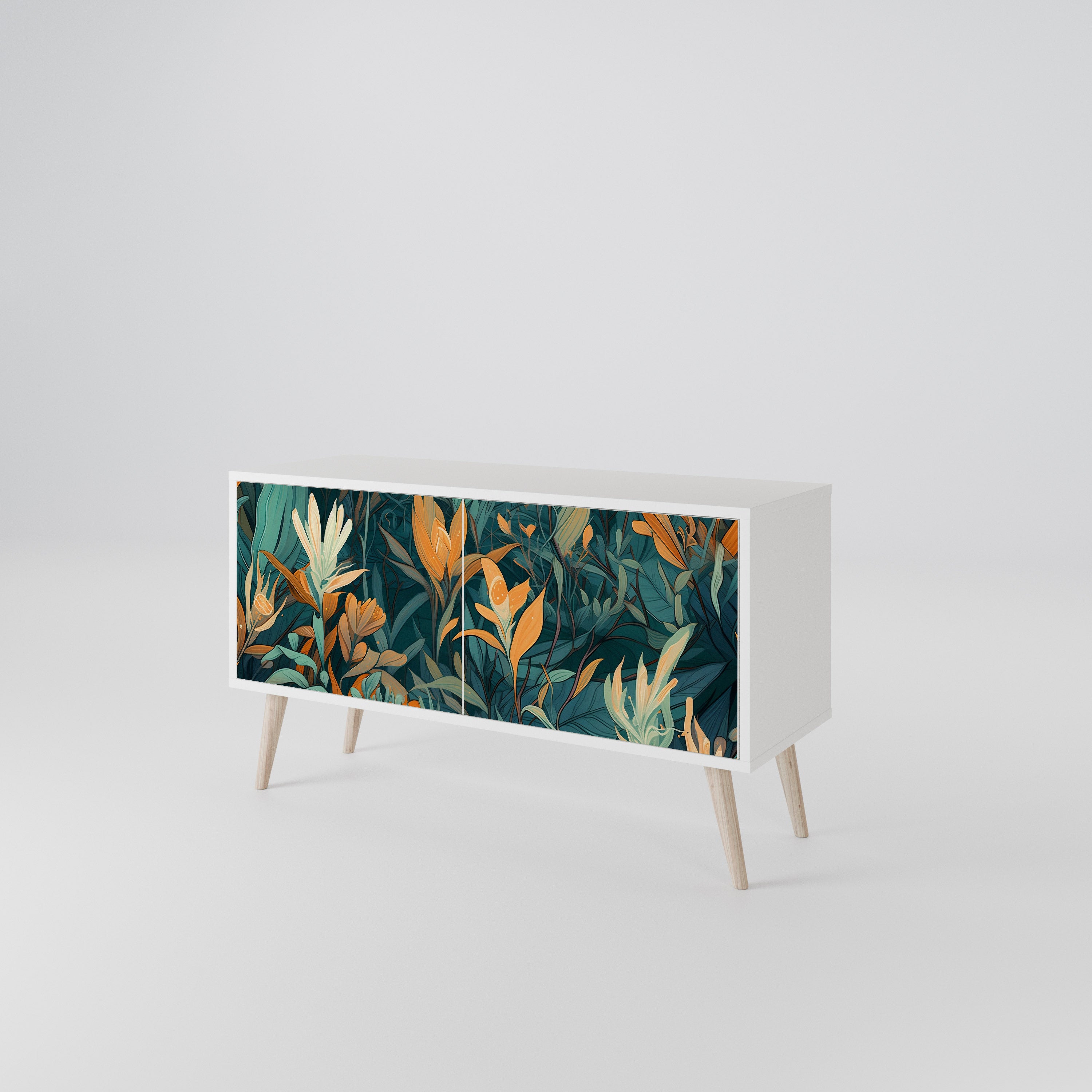FLORAL SERENITY Kompaktní dvoudveřový TV stolek