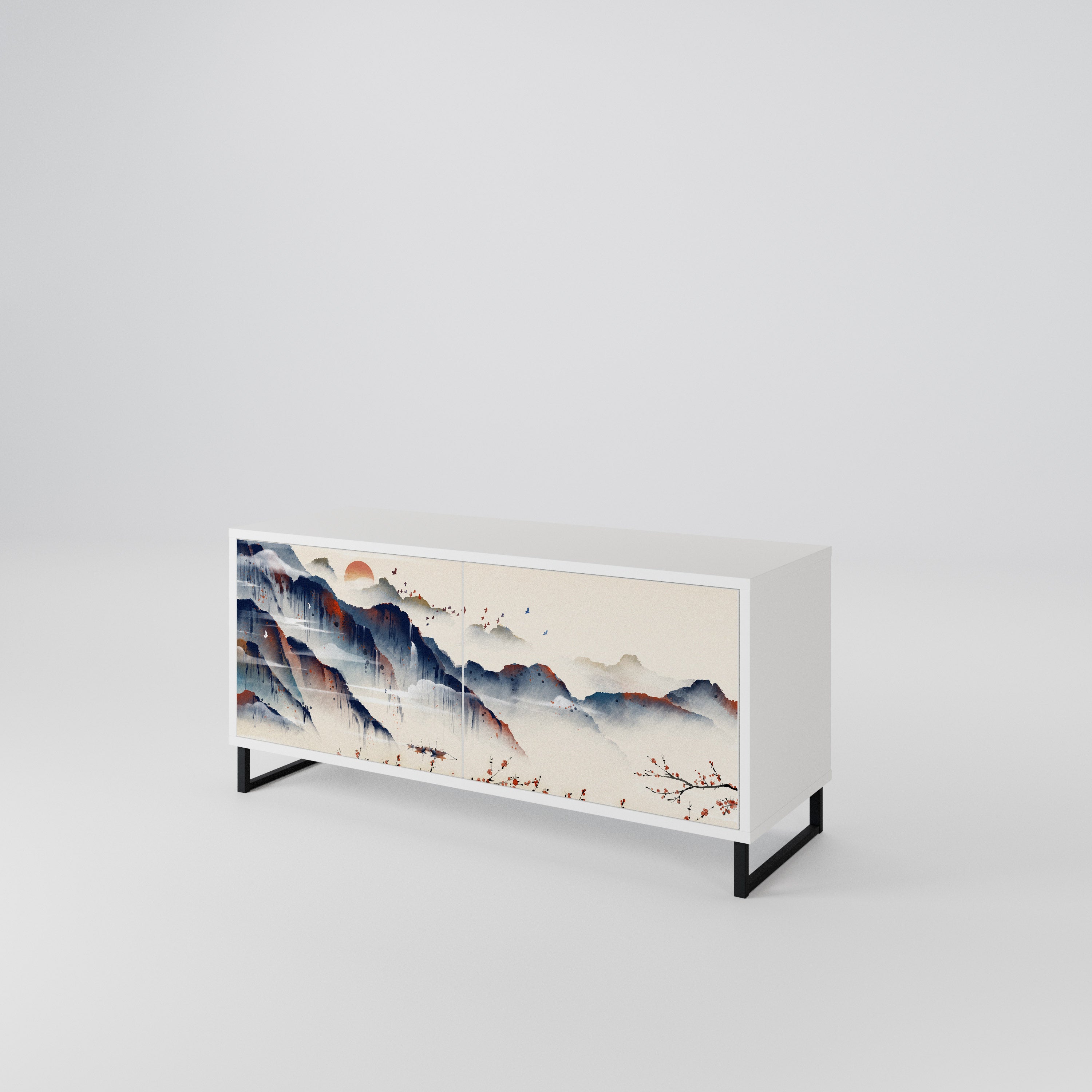 JAPANESE LANDSCAPE Kompaktní dvoudveřový TV stolek
