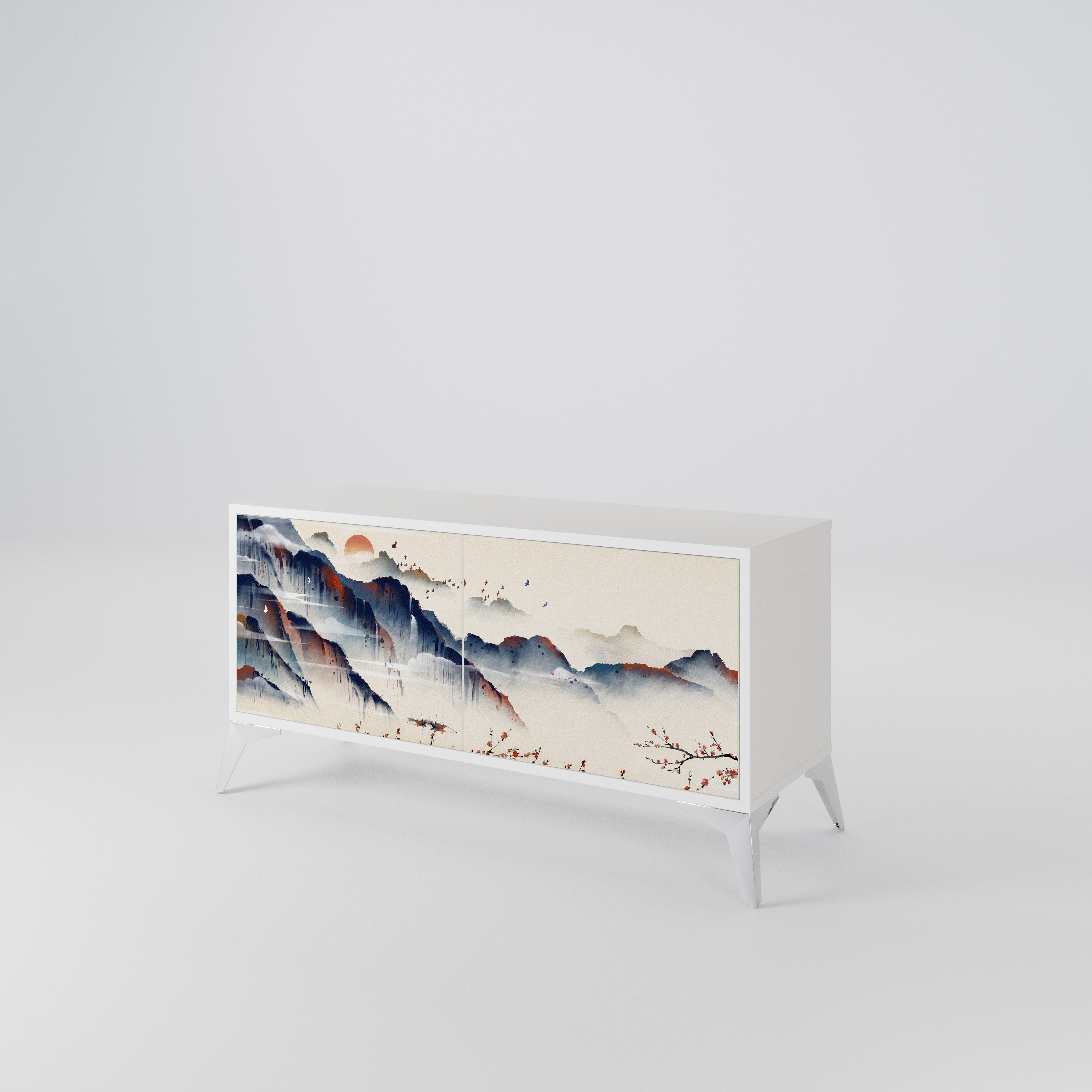 JAPANESE LANDSCAPE Kompaktní dvoudveřový TV stolek