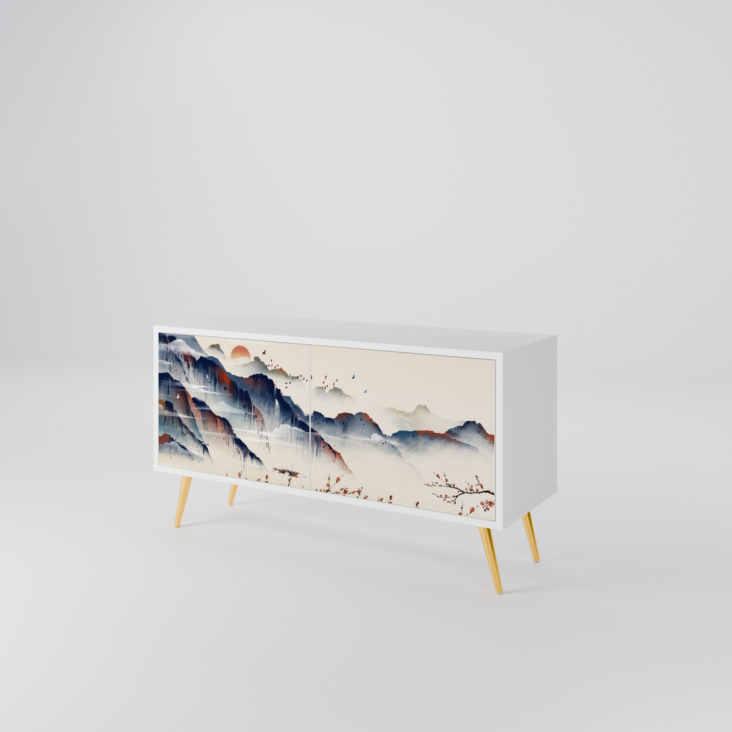 JAPANESE LANDSCAPE Kompaktní dvoudveřový TV stolek