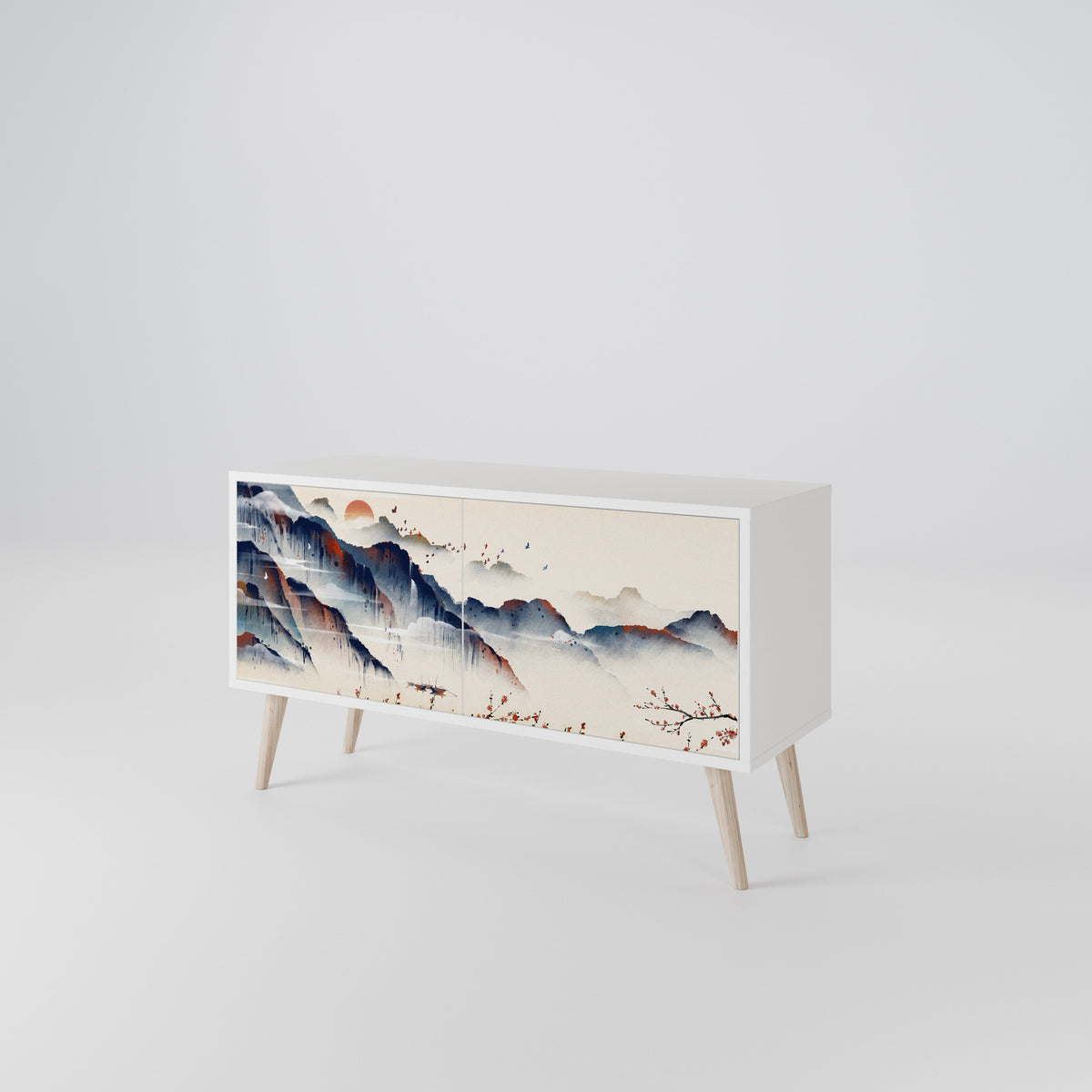 JAPANESE LANDSCAPE Kompaktní dvoudveřový TV stolek