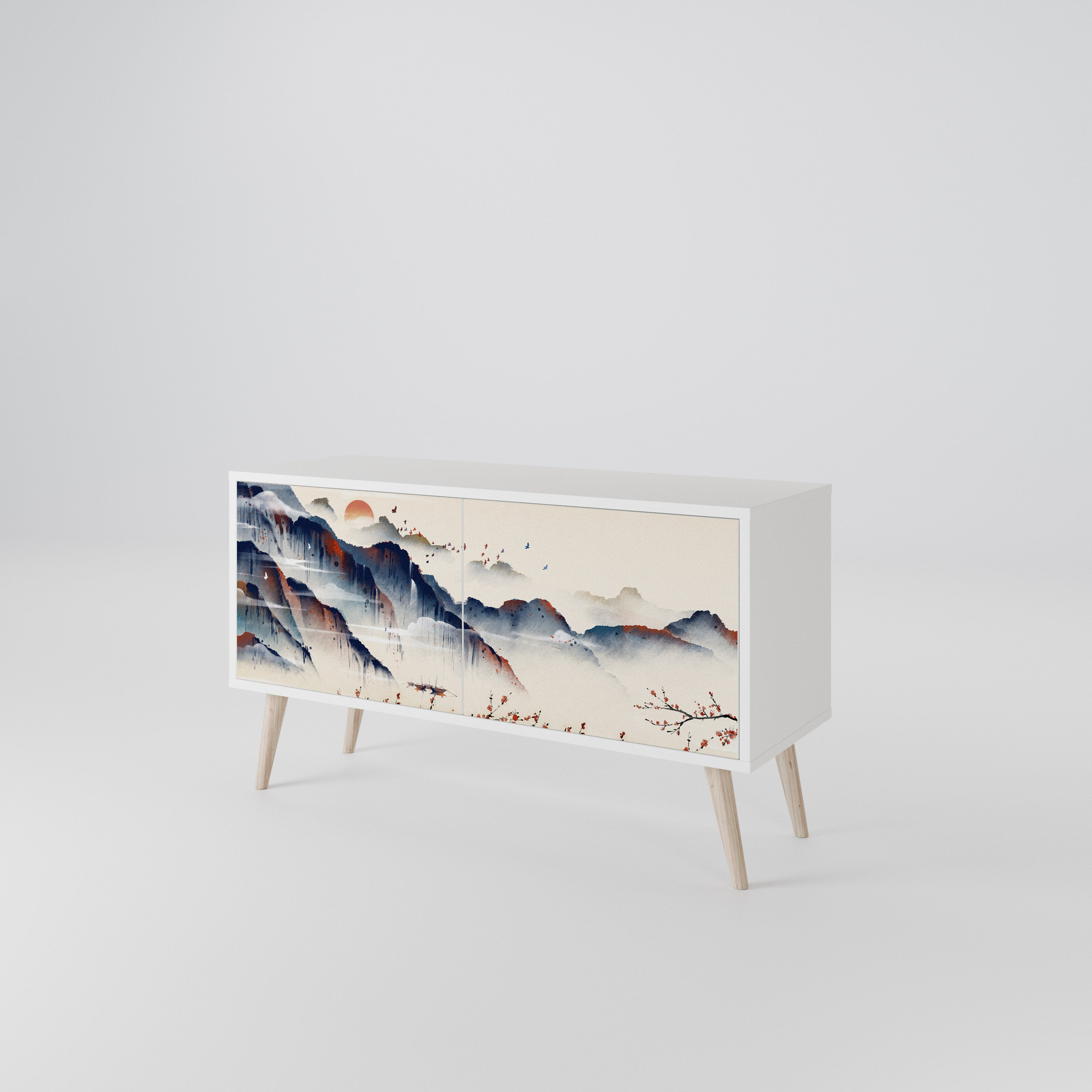 JAPANESE LANDSCAPE Kompaktní dvoudveřový TV stolek