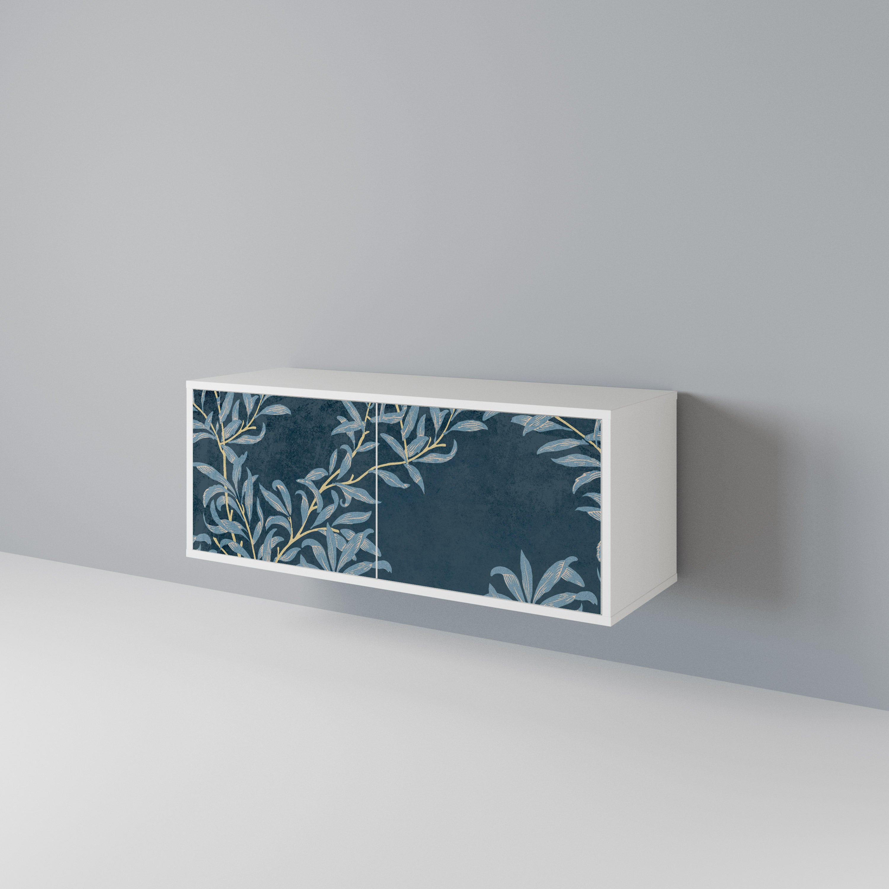 BLUE LEAVES Kompaktní dvoudveřový TV stolek