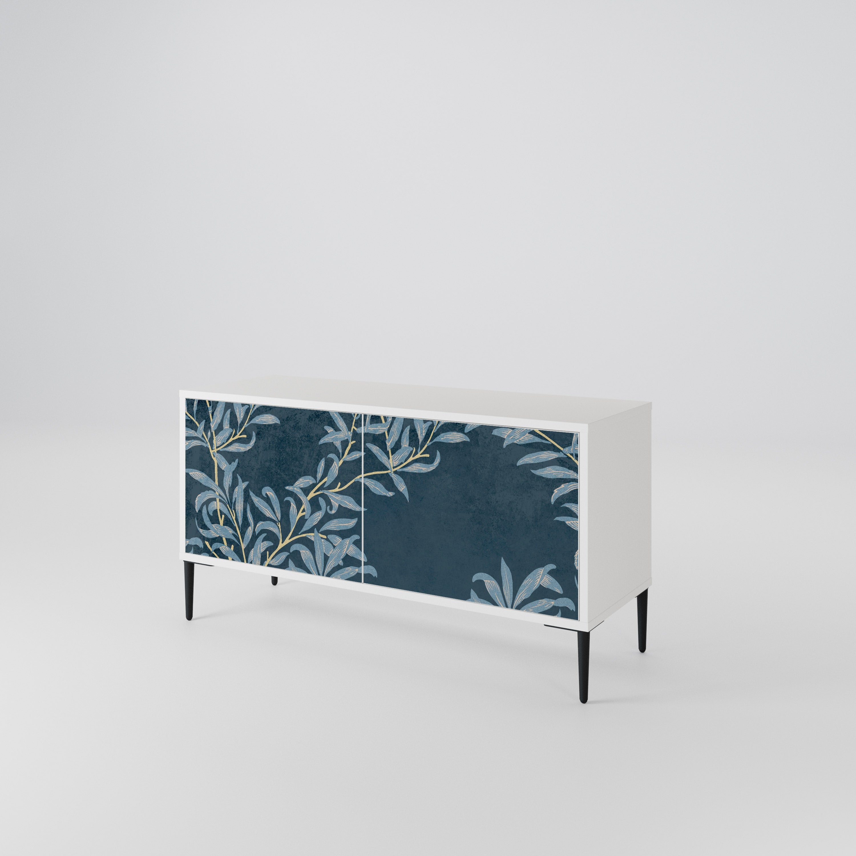 BLUE LEAVES Kompaktní dvoudveřový TV stolek
