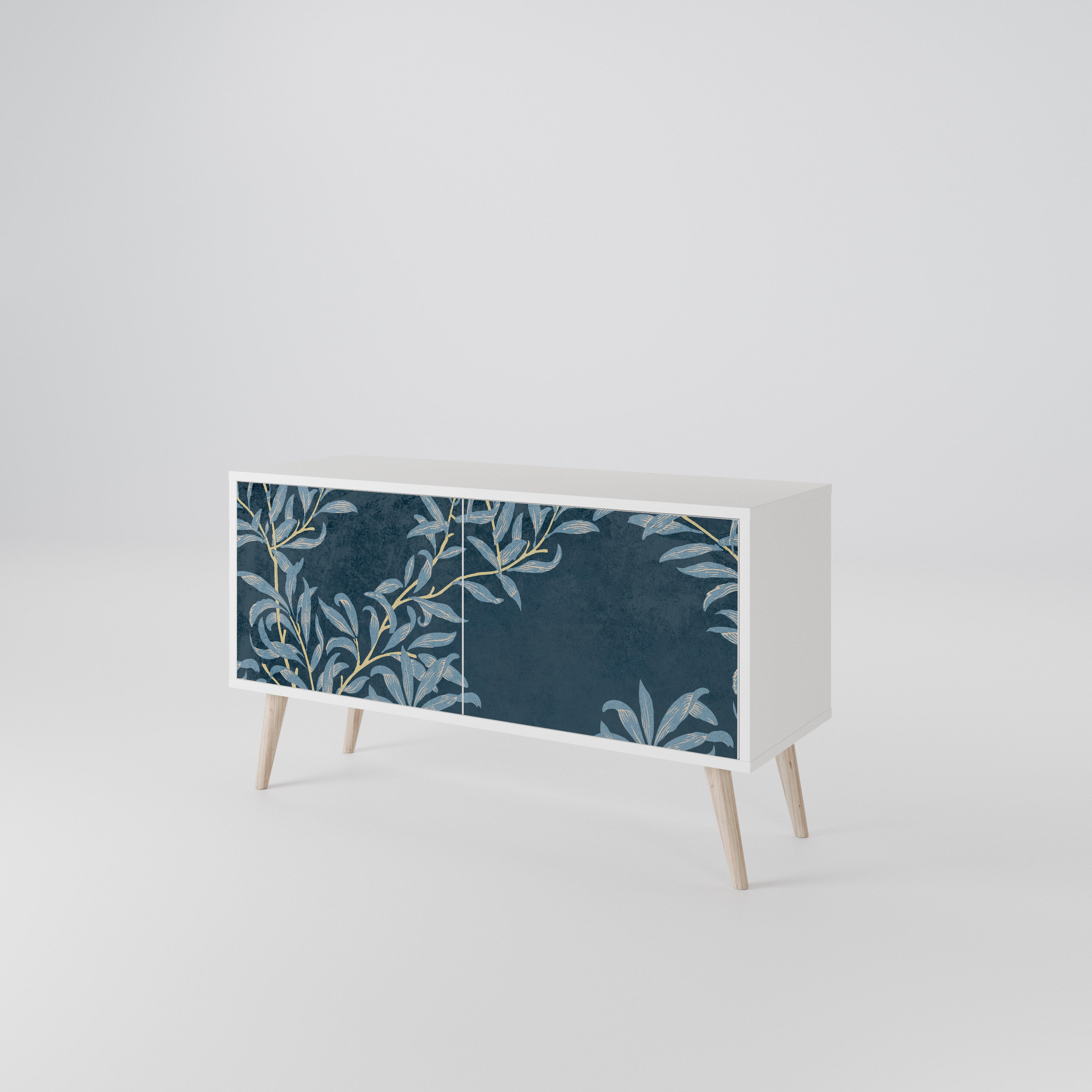 BLUE LEAVES Kompaktní dvoudveřový TV stolek
